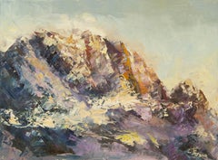 Jiwei Chen Florales Original Öl auf Leinwand "Schneedorf II"