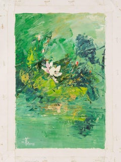 Jiwei Chen Floral Original Öl auf Leinwand "Seerose"