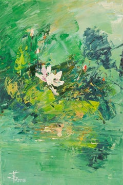 Jiwei Chen Floral Original Öl auf Leinwand "Seerose"