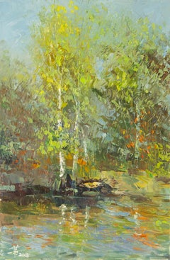Jiwei Chen Landscape Original Oil On Canvas "Autumn"