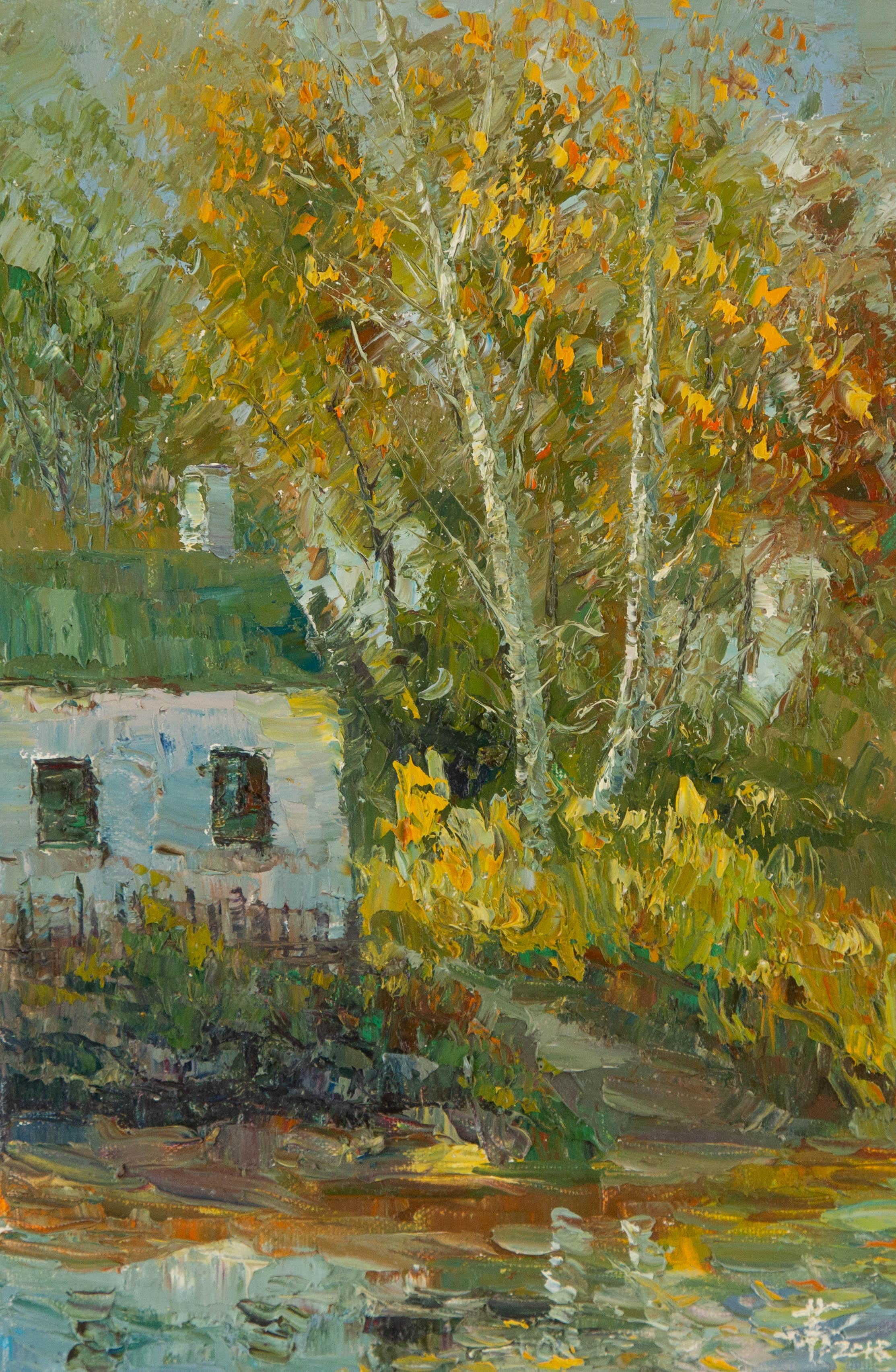 Jiwei Chen Landscape Original Oil On Canvas "Autumn II"