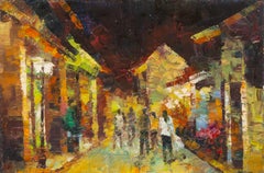 Jiwei Chen Landschaft Original Öl auf Leinwand "Nacht in Townes II"