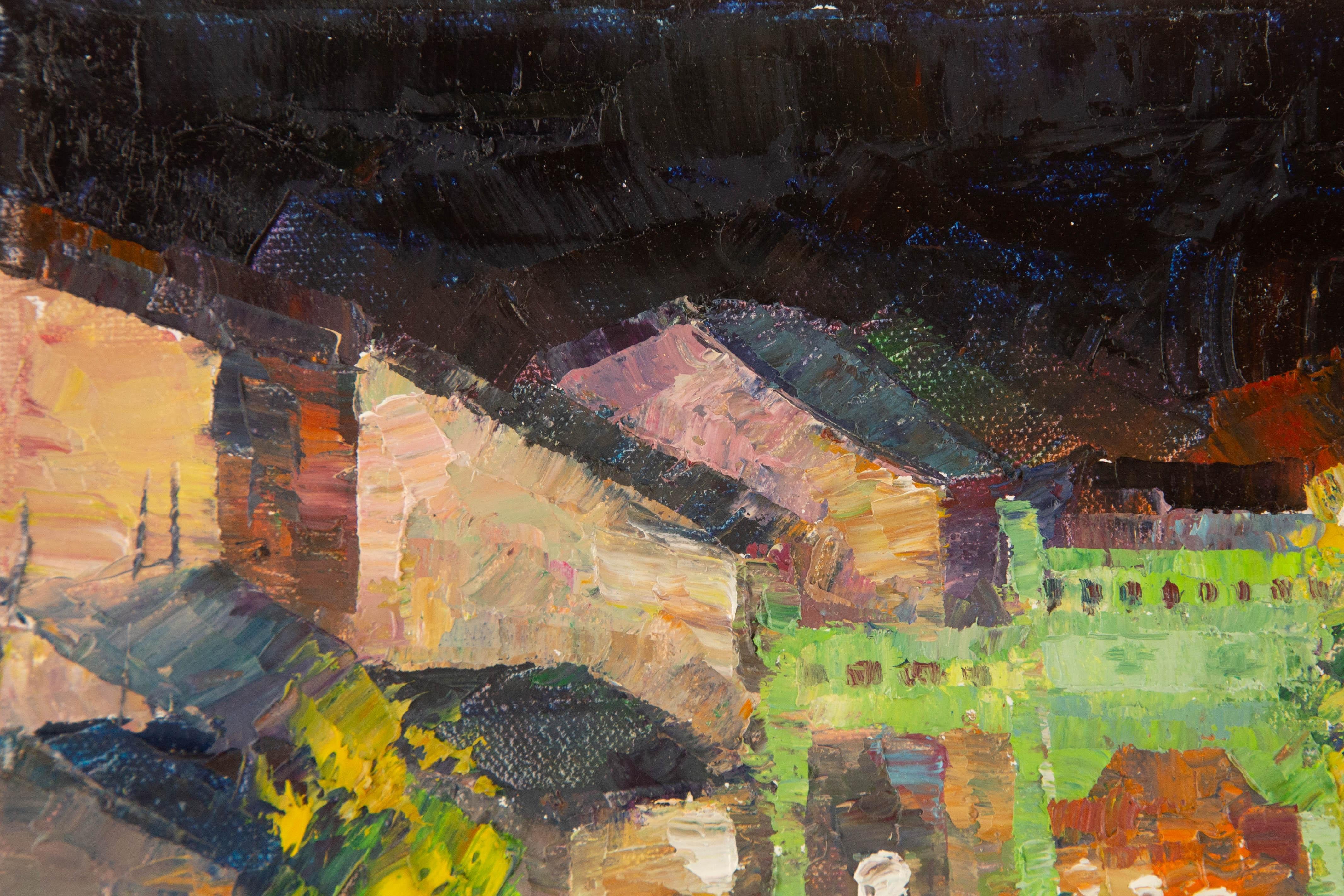 Jiwei Chen Landschaft Original Öl auf Leinwand 