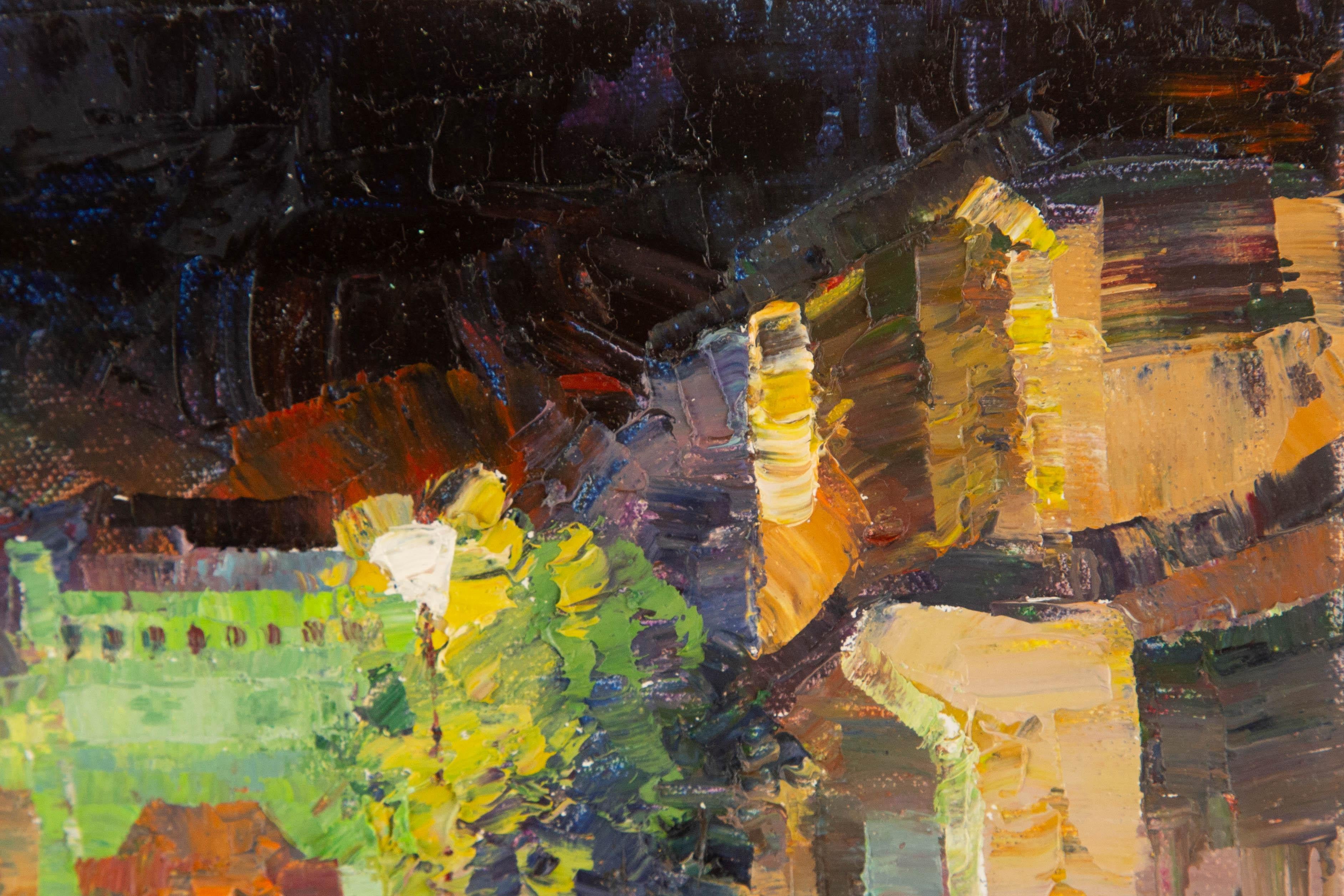 Titel: Nacht in Townes III
 Medium: Öl auf Leinwand
 Größe: 7,5 x 11,5 Zoll
 Rahmen: Einrahmungsmöglichkeiten vorhanden!
 Zustand: Das Gemälde scheint in ausgezeichnetem Zustand zu sein.
 Hinweis: Dieses Gemälde ist nicht aufgespannt und wird
