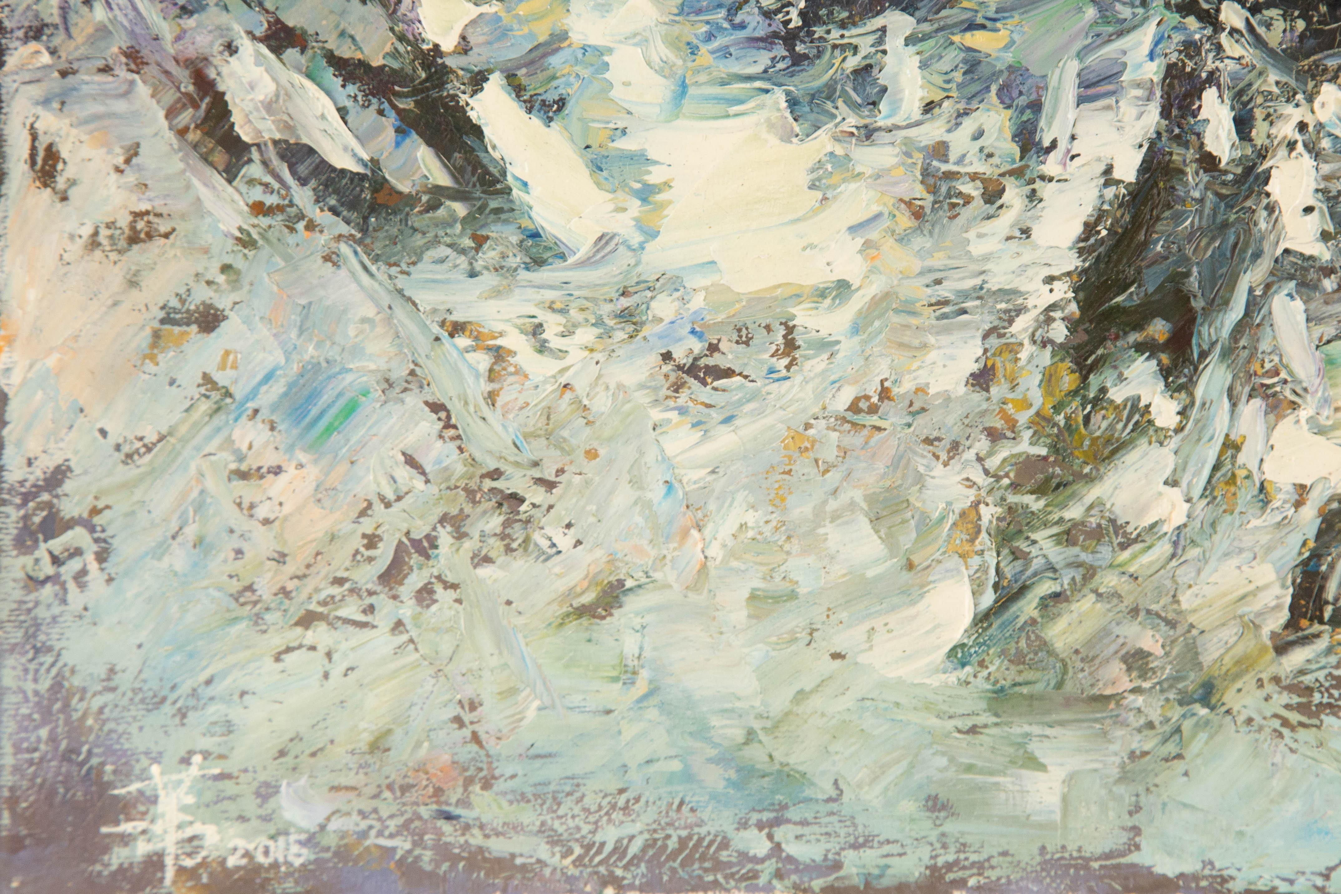 Jiwei Chen Landschaft Original Öl auf Leinwand 