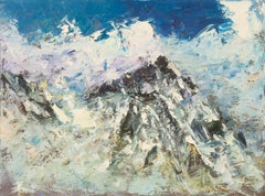 Jiwei Chen Landschaft Original Öl auf Leinwand "Schneedorf III"