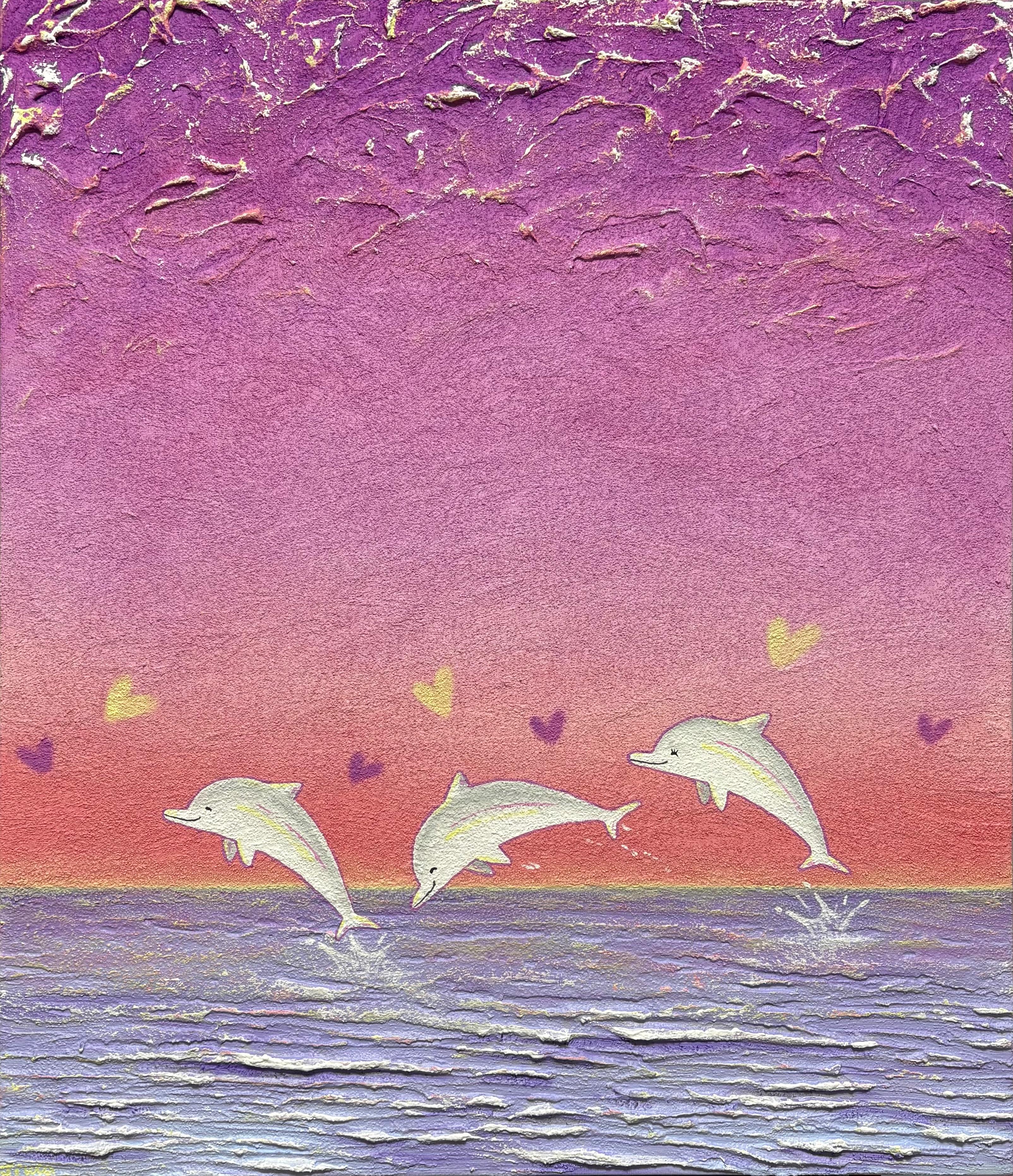 Arte coreano contemporáneo de Jiwoo Oh - Dolphins Story 3 en venta 2