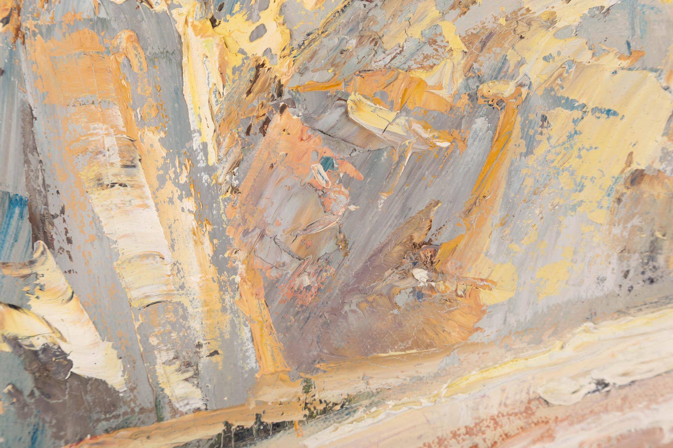 JiXiang Wang Impressionistisches Original Ölgemälde auf Leinwand „Village Entrance“ von JiXiang Wang im Angebot 4
