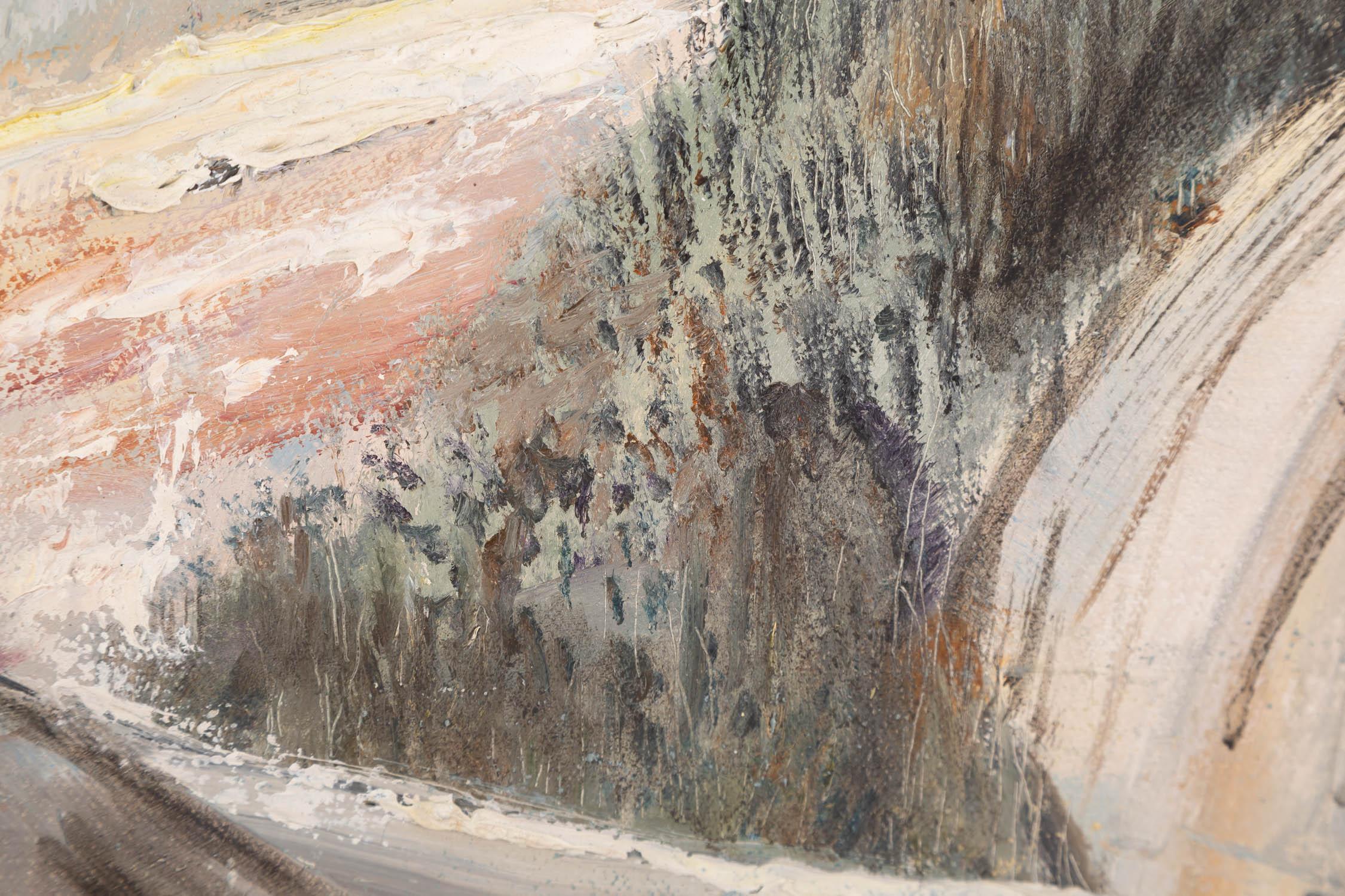 JiXiang Wang Impressionistisches Original Ölgemälde auf Leinwand „Village Entrance“ von JiXiang Wang im Angebot 5