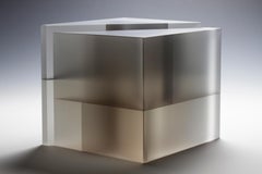 "Gray Segmentation Construction", Contemporary, Glass, Sculpture, Geometric