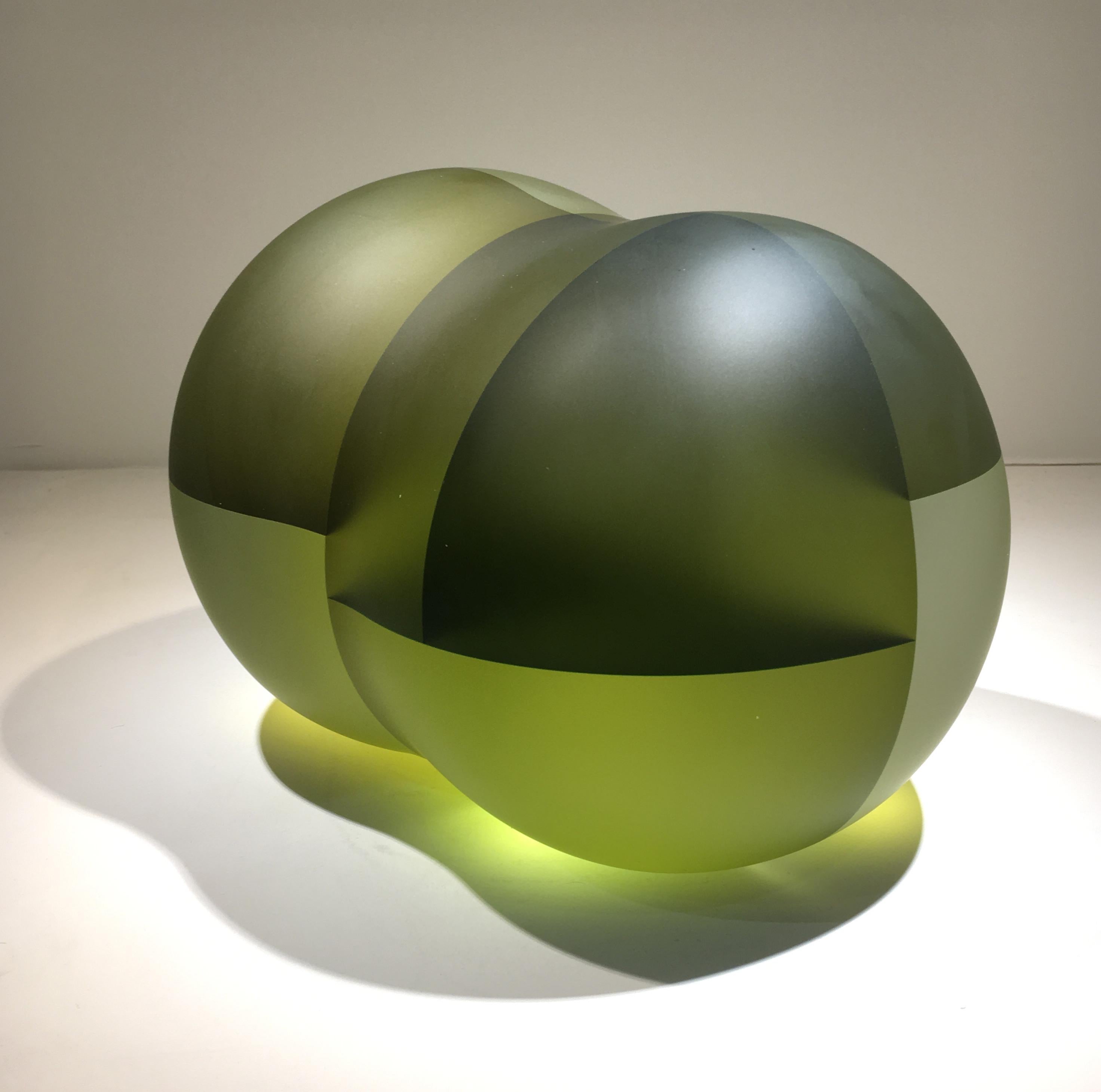 Green Cosmarium Segmentation, Cut and Carved Color Laminated Optical Glass 1