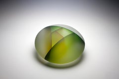 "Green Yellow Diatom Segmentation", Contemporary, Glass, Sculpture, Hot Sculpted