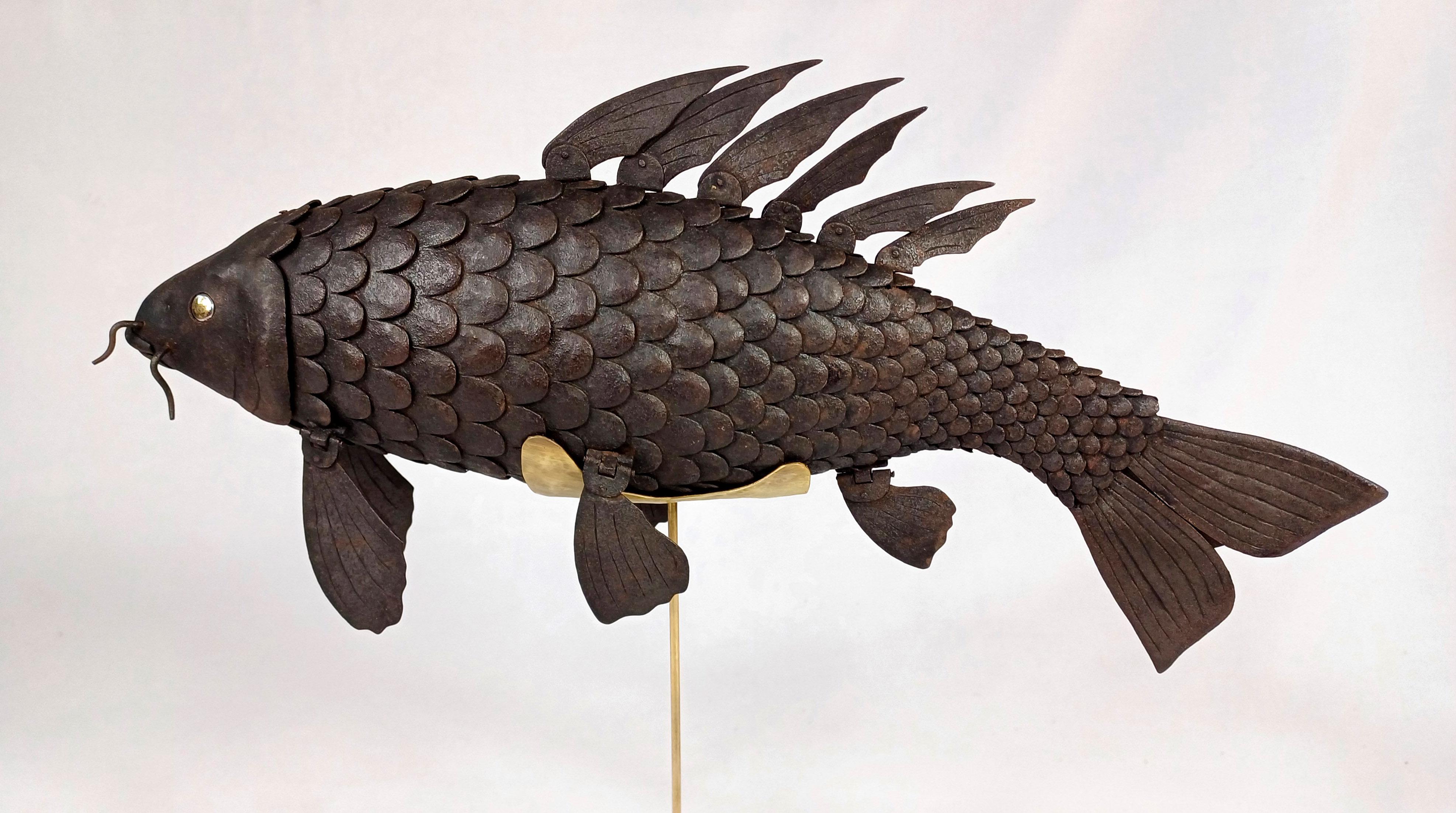 Meiji Carpa Koi Jizai Okimono in vendita