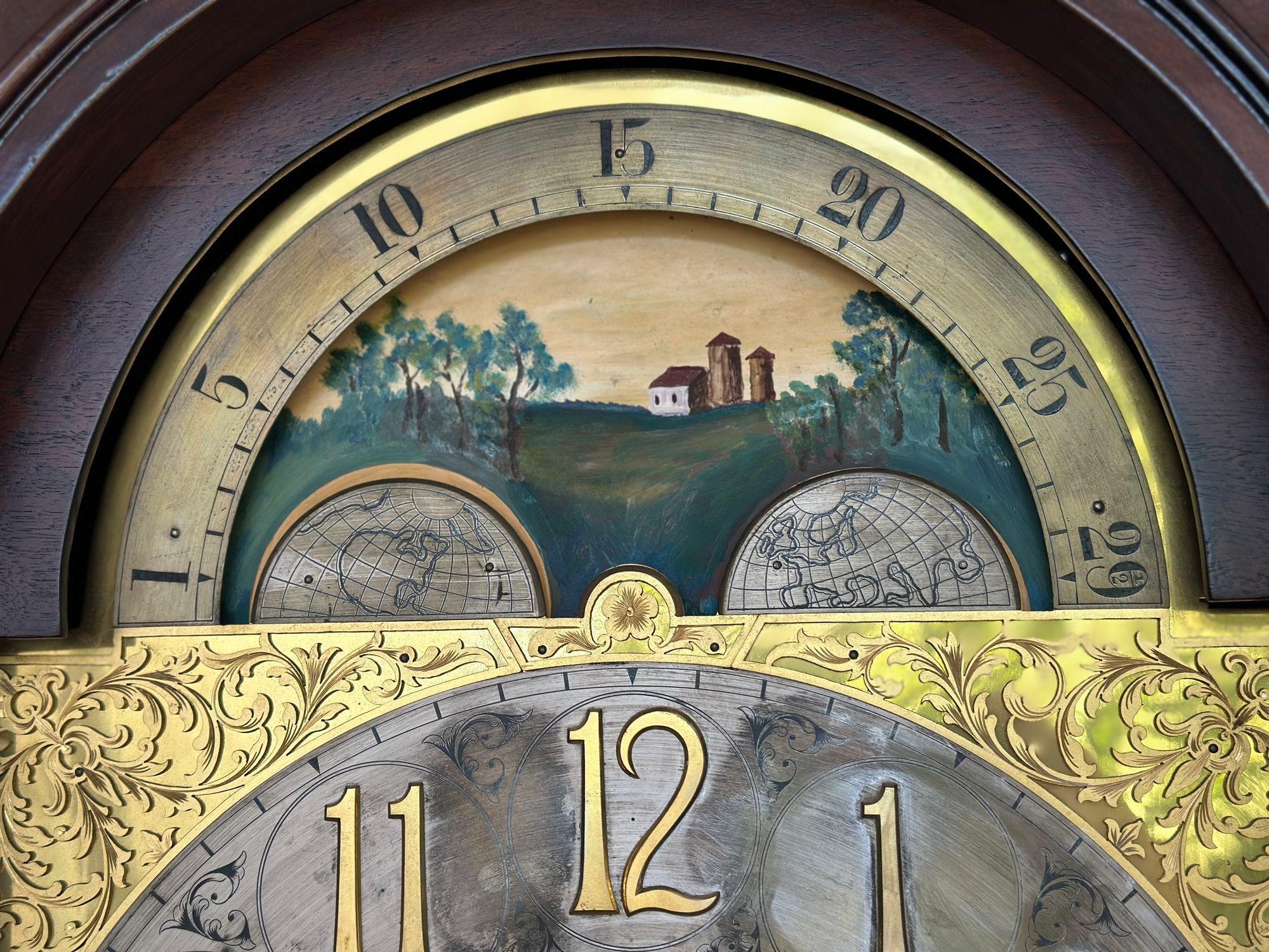 Early 20th Century J.J. Elliot Mahogany Grandfather Clock for Tiffany & Co. (c. 1915) For Sale