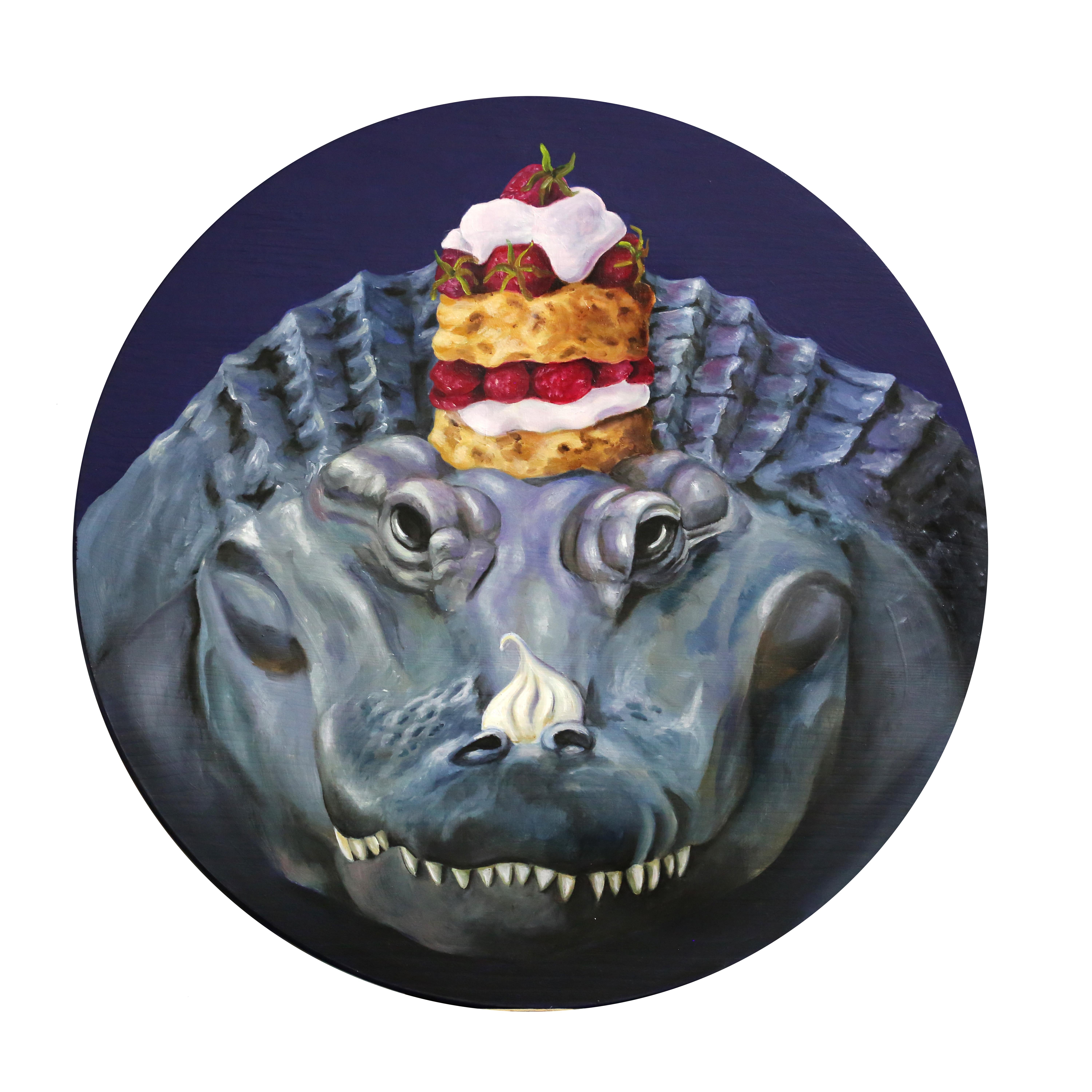 JJ  Galloway Animal Painting - Gator and His Shortcake