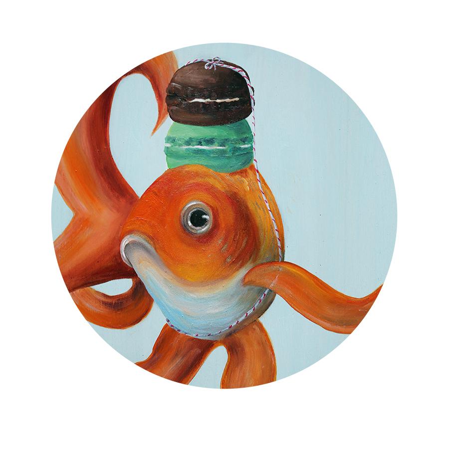 Goldfish with Green and Brown Macaroons 300
