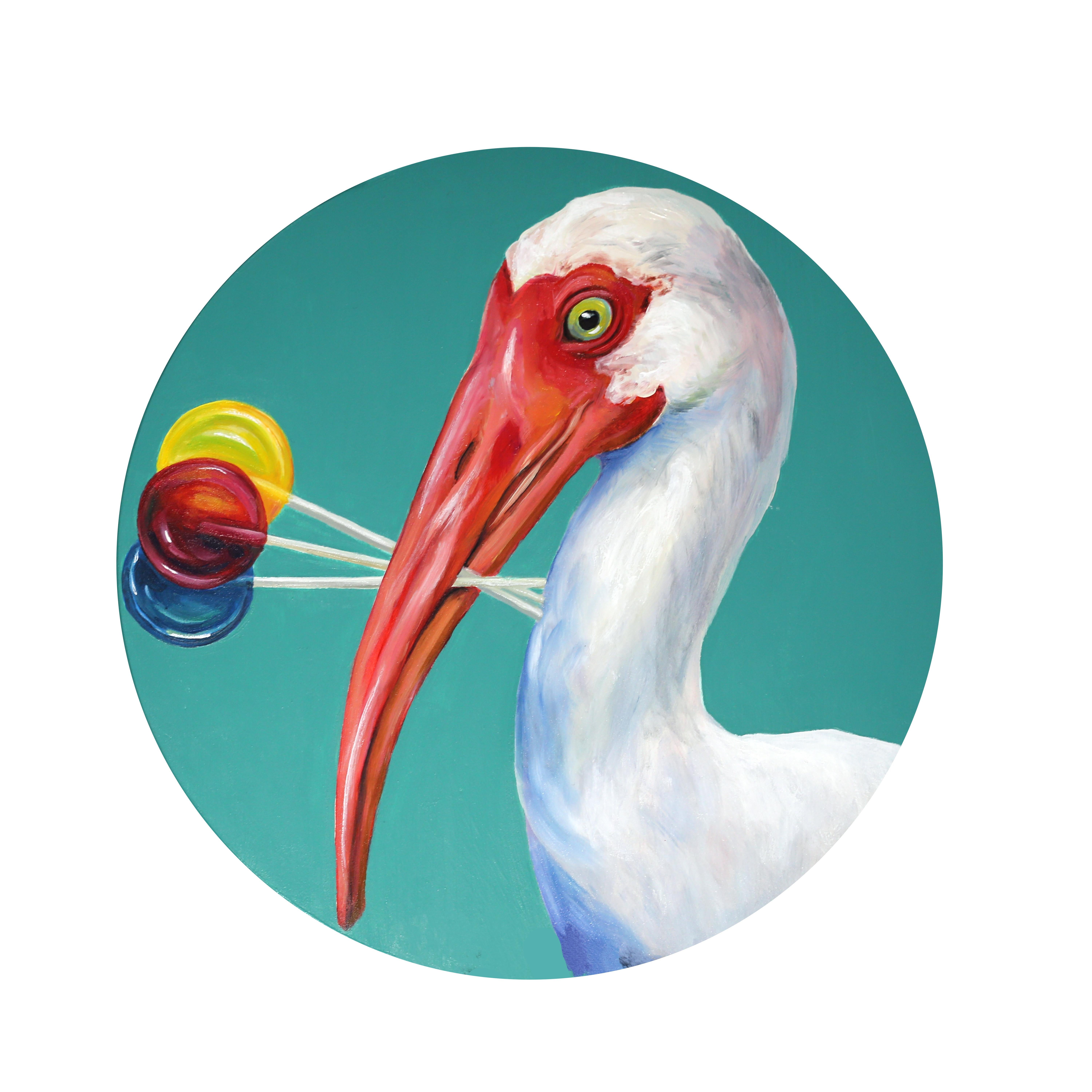 JJ  Galloway Animal Painting - Ibis and Her Lollies