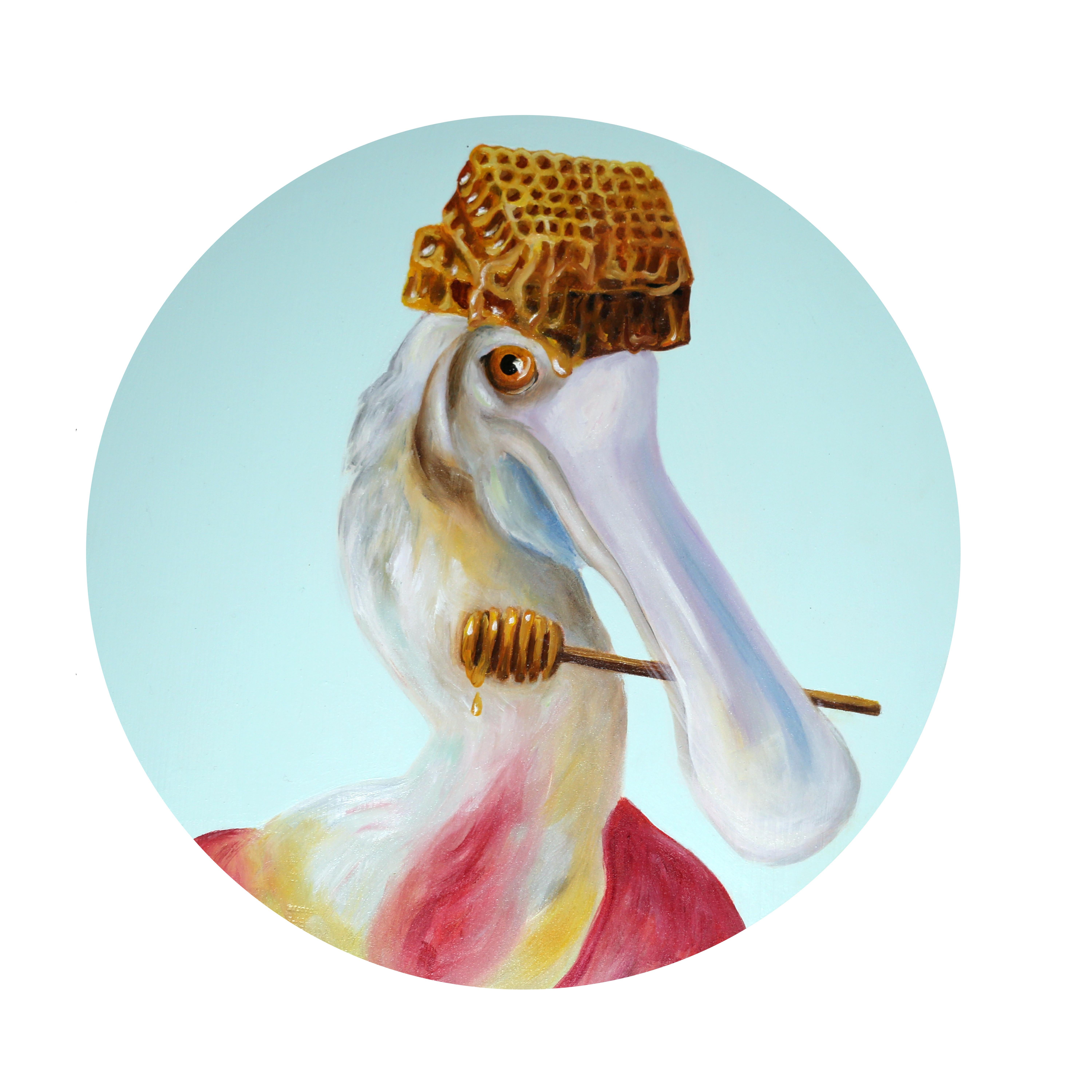 JJ  Galloway Animal Painting - Spoonbill honey 2
