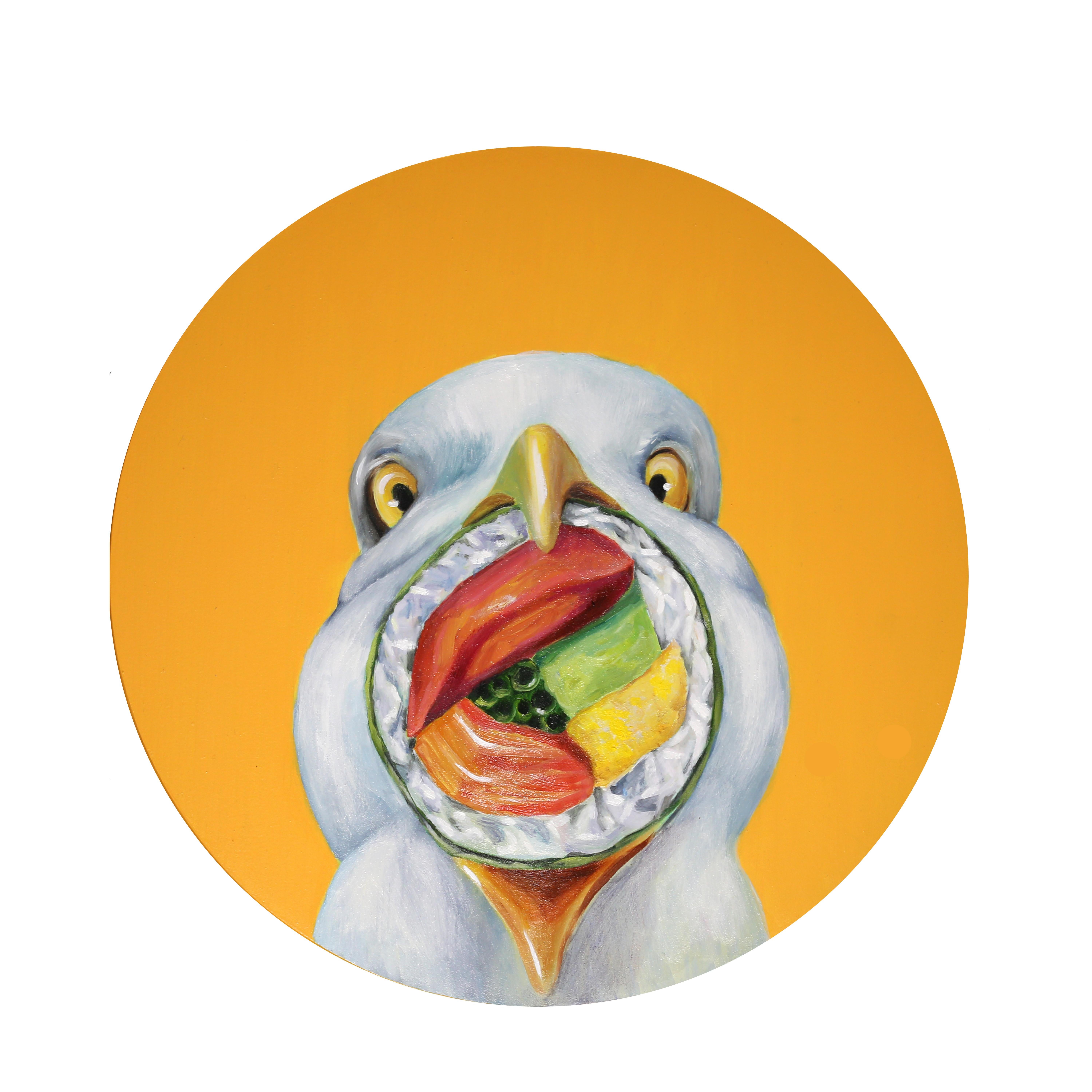 JJ  Galloway Animal Painting - Sushi Seagull