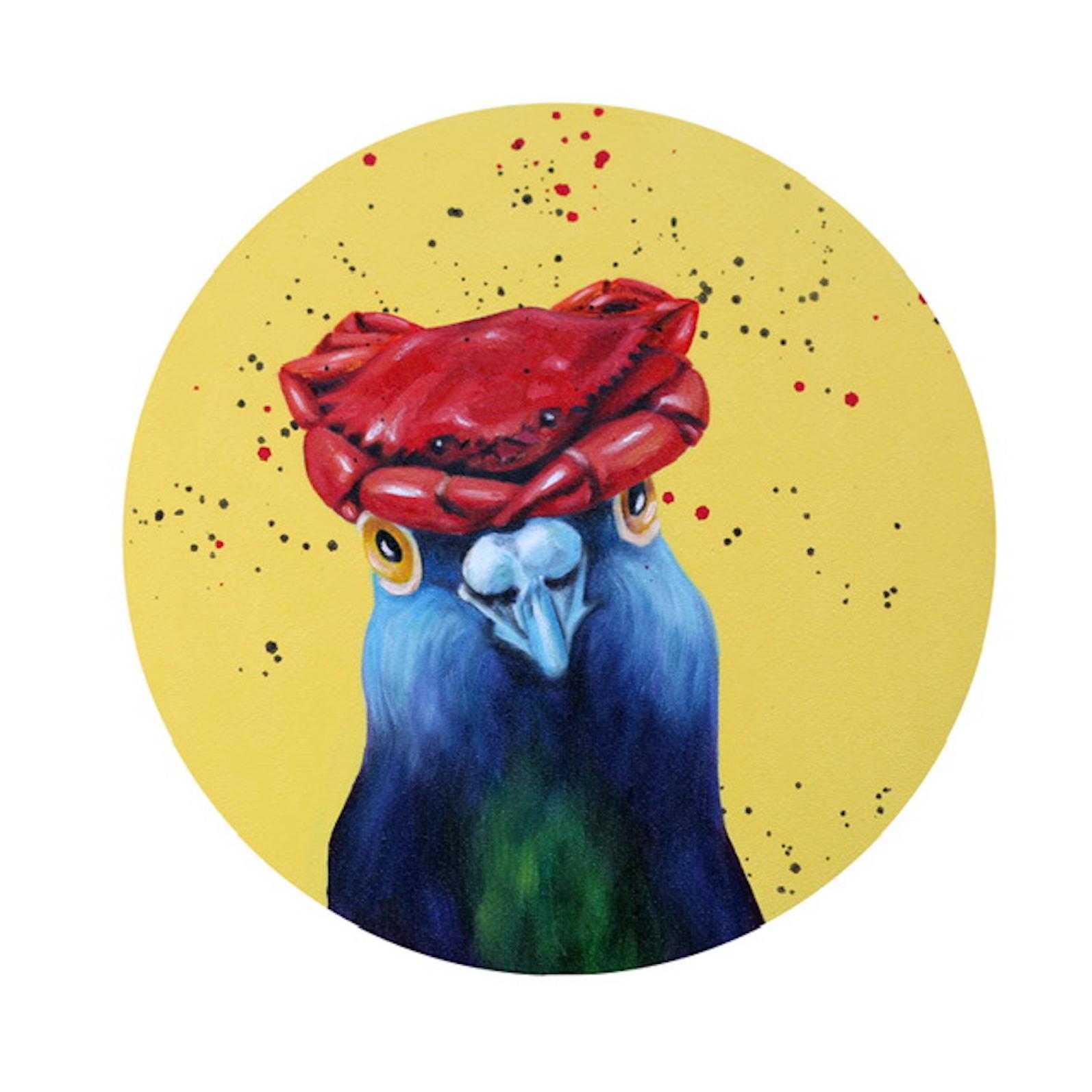 JJ Galloway Animal Painting - All Steamed Up - Original contemporary artwork - surrealistic animal painting