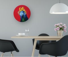 Banana Bangs - Original contemporary artwork - surrealistic animal painting