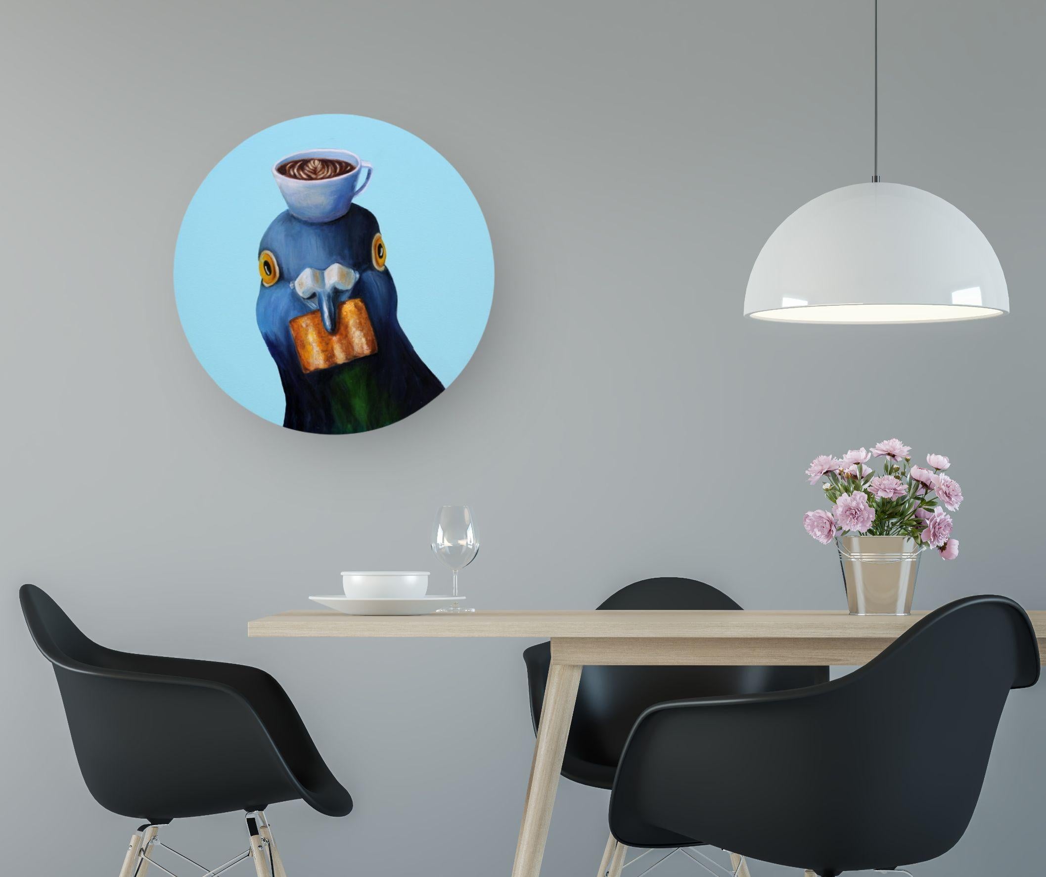 Coffee Hour - Original zeitgenössisches Kunstwerk - surrealistische Tiermalerei – Painting von JJ Galloway