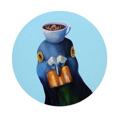 Coffee Hour - Original contemporary artwork - surrealistic animal painting