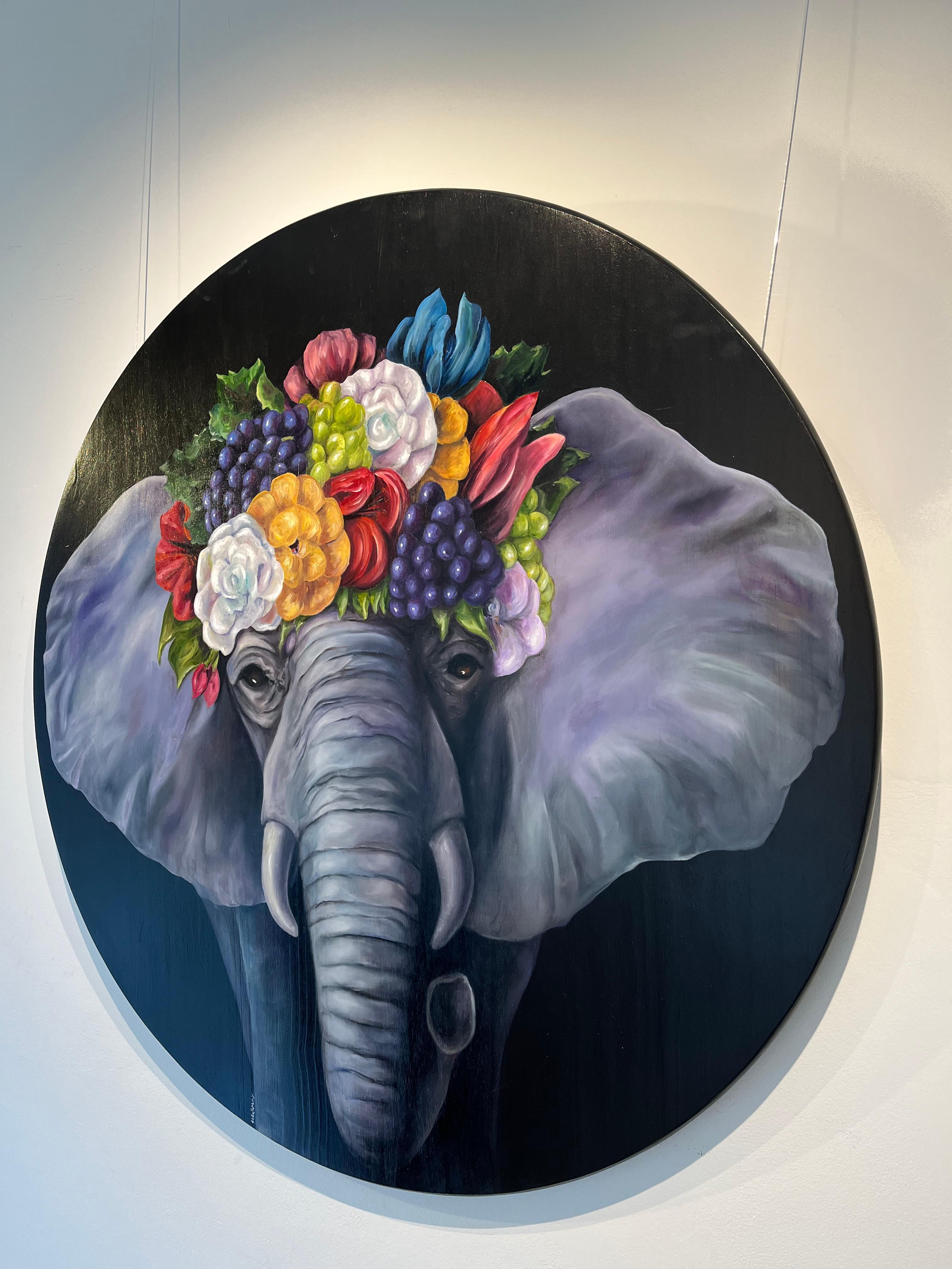 Elephant Queen - original artwork animal figurative realist pop art wild life 1