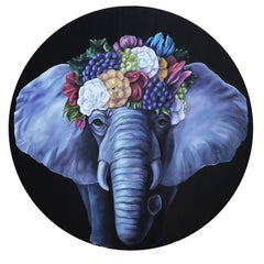 Elephant Queen - original artwork animal figurative realist pop art wild life
