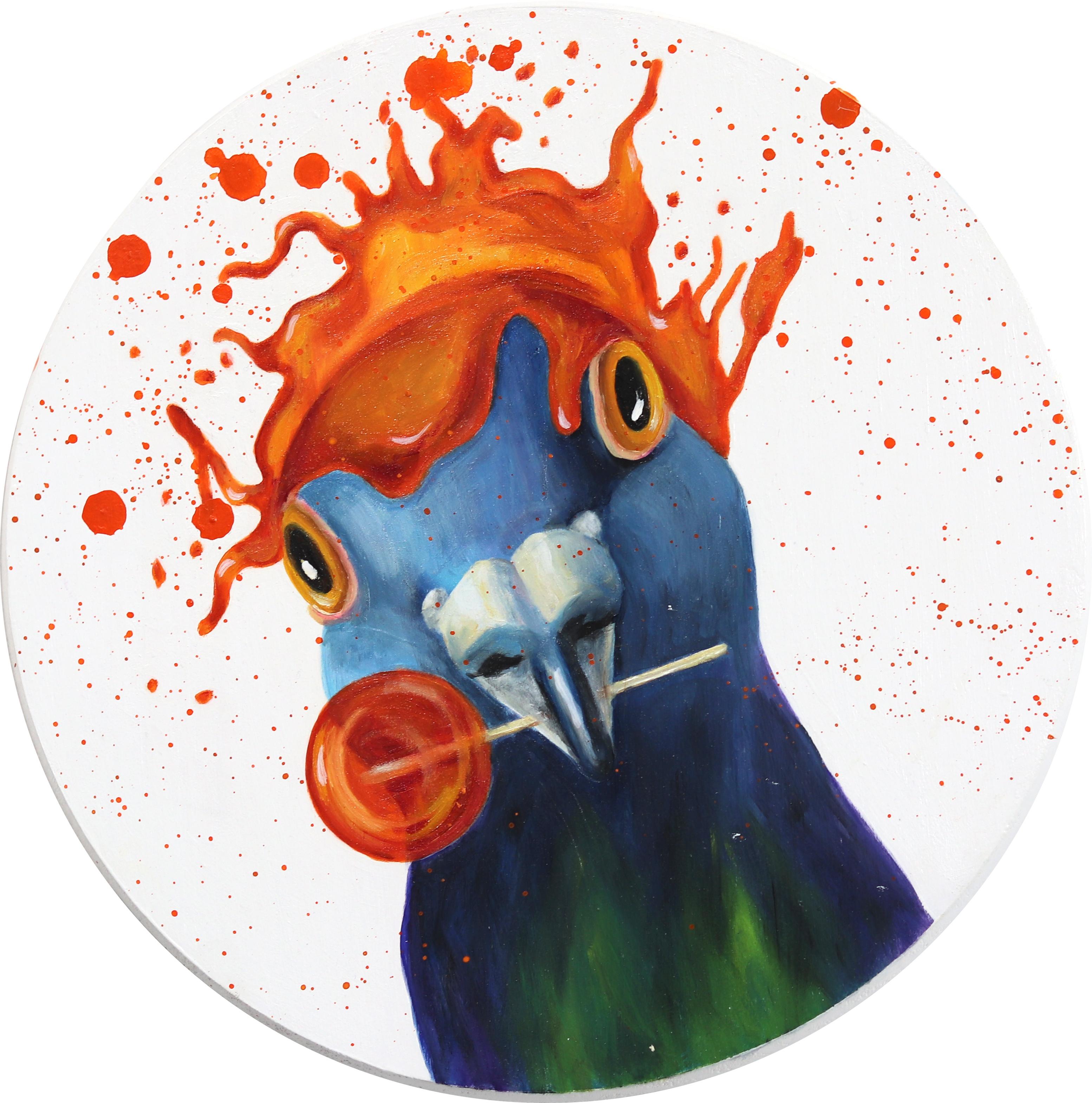 Orange Splash Lolli - Bird and Candy Painting