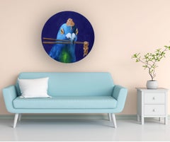 Paloma Ramen - Obra de arte original contemporánea - pintura surrealista de animales