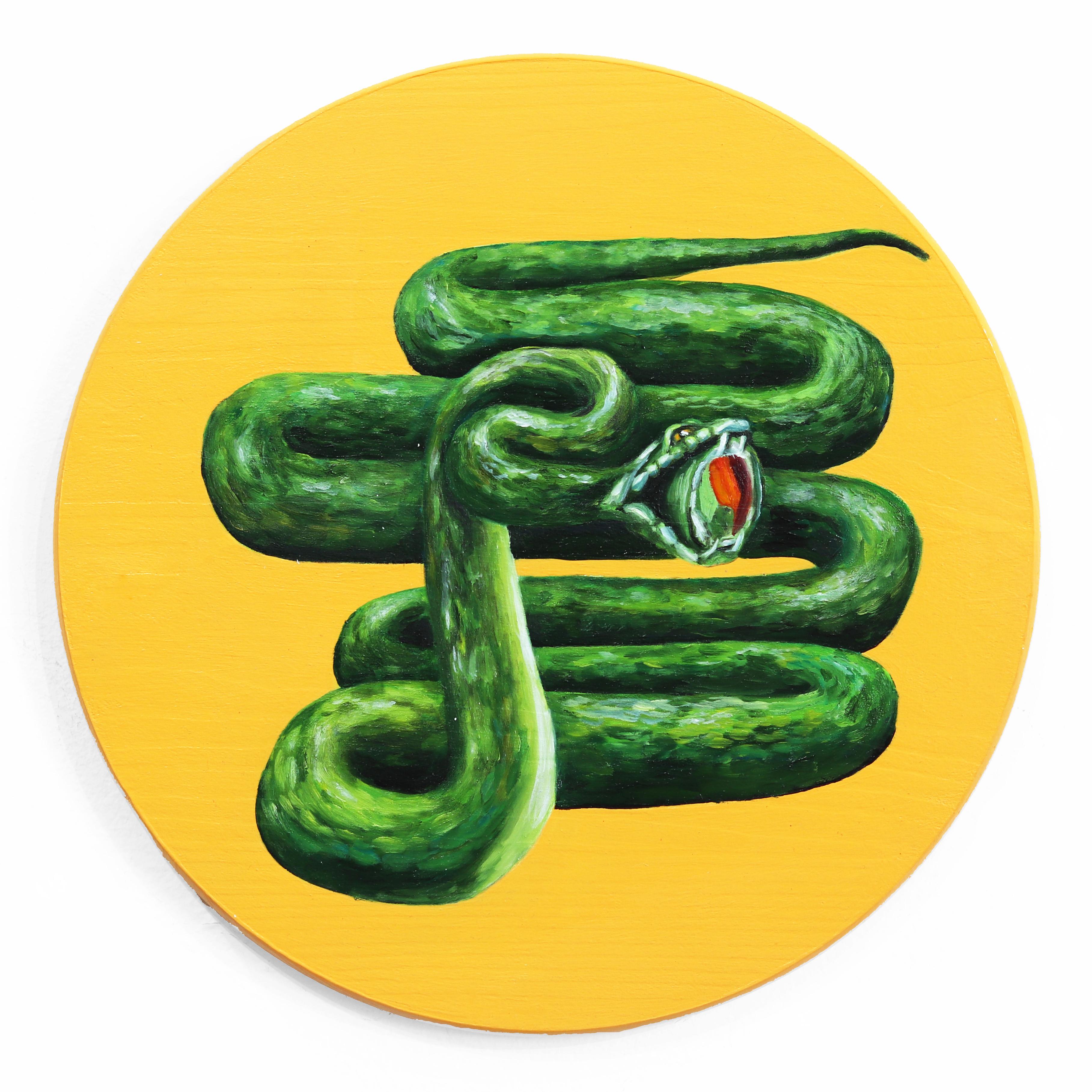 Sushi Snake on Yellow - Fun Animal and Food Painting
