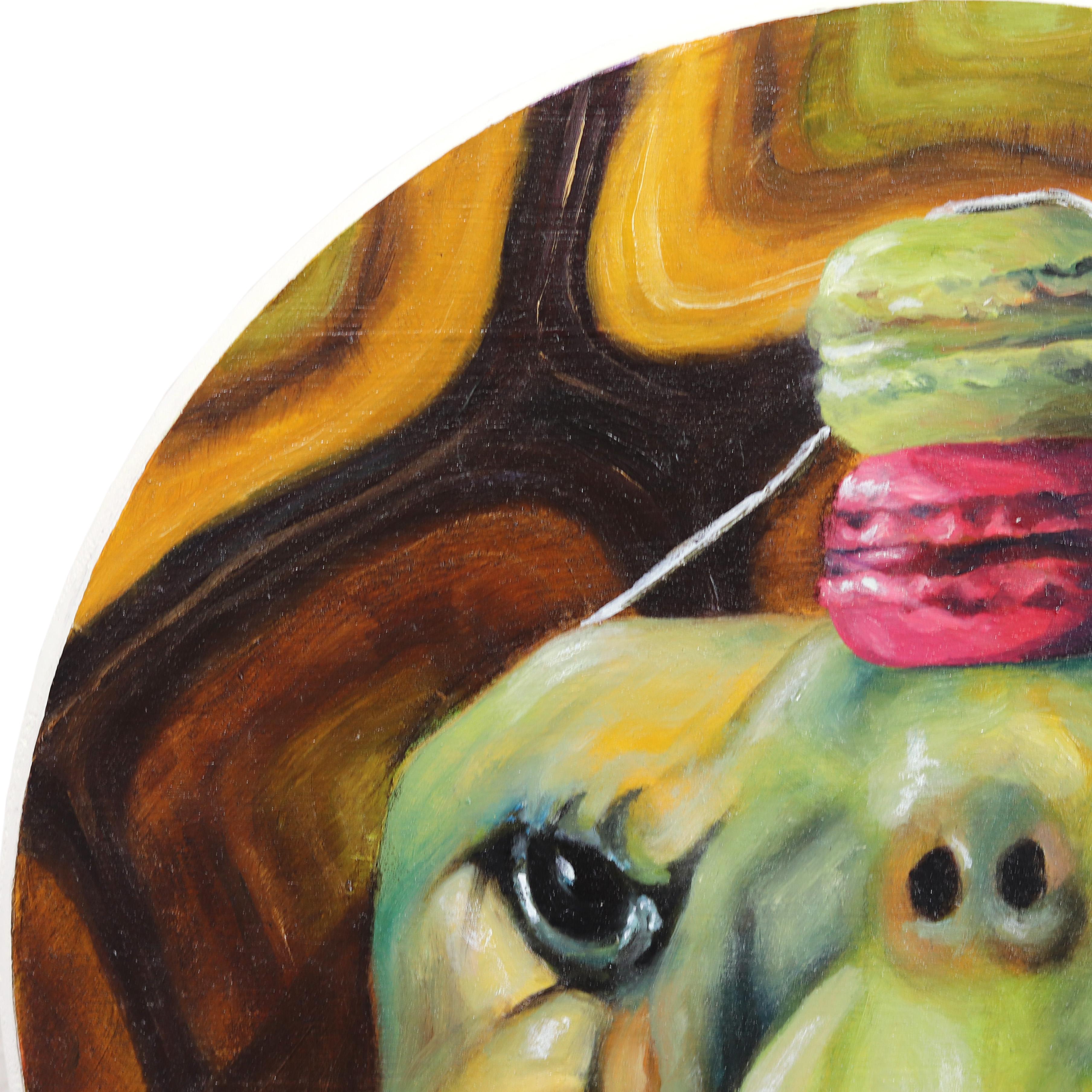 JJ Galloway is an internationally collected artist known for her whimsical paintings and sculptures that combine people, animals, and food. Using oils, watercolors, and mixed media, her art is meticulously crafted and can be found in collections