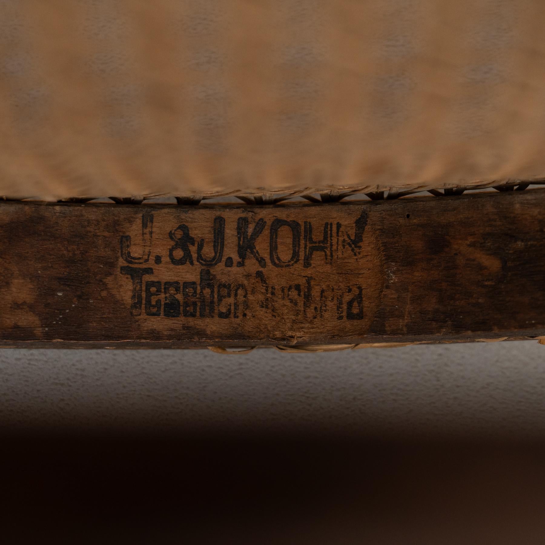 J&J Kohn Bugholz- und Rattanstuhl, um 1940 im Angebot 8