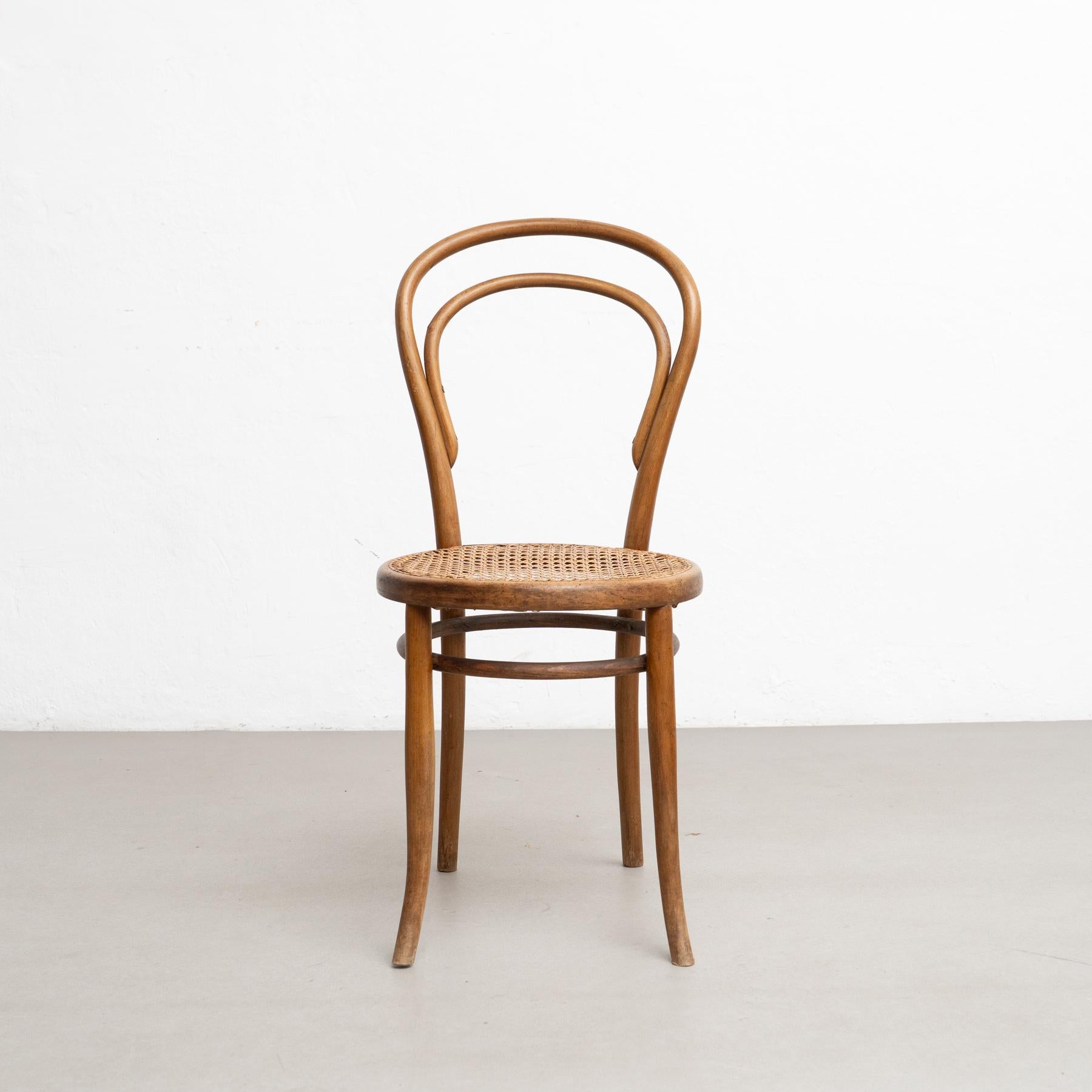 J&J Kohn Bugholz- und Rattanstuhl, um 1940 (Moderne der Mitte des Jahrhunderts) im Angebot