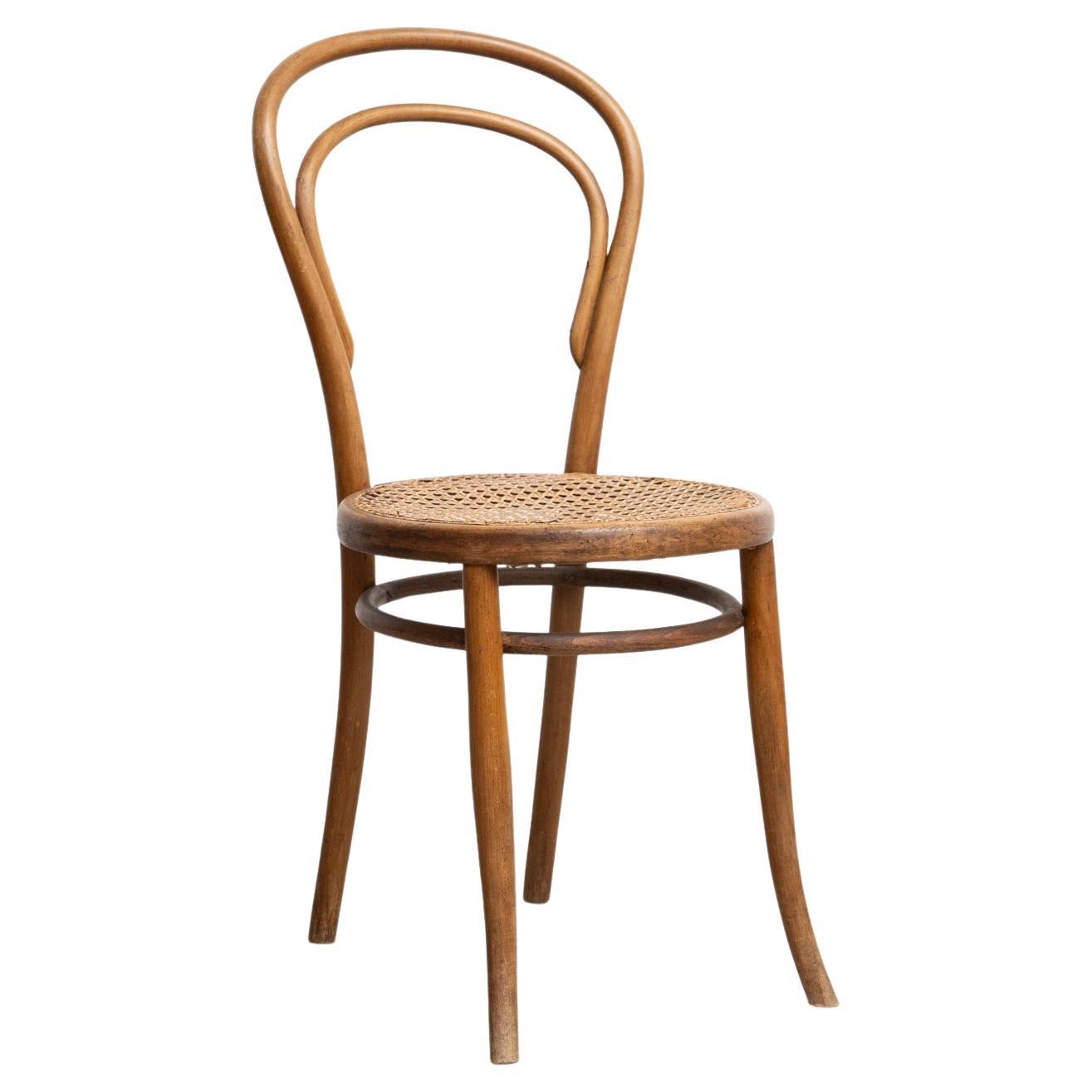 J&J Kohn Bentwood and Rattan Chair, circa 1940