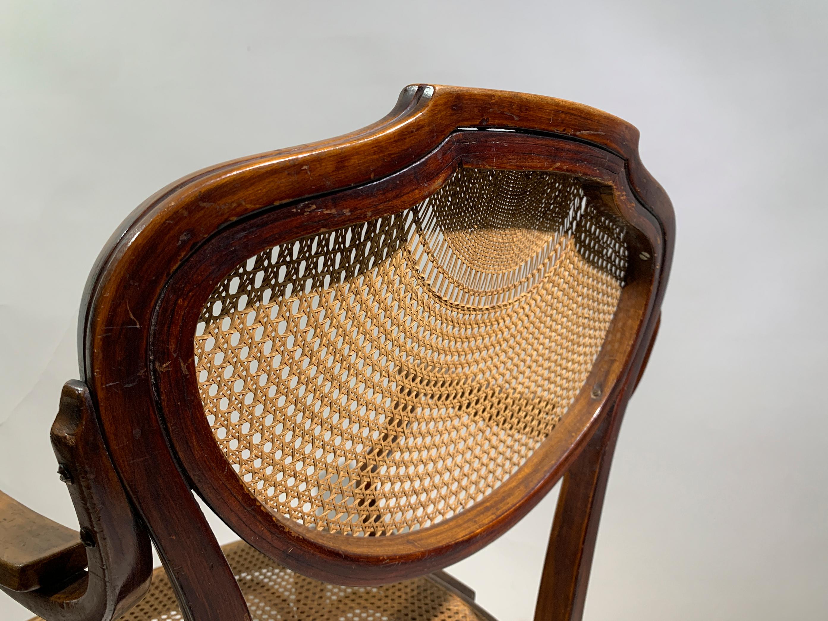J&J Kohn Bentwood Armchair with Rattan Seat and Back, Austria , circa 1900 For Sale 6