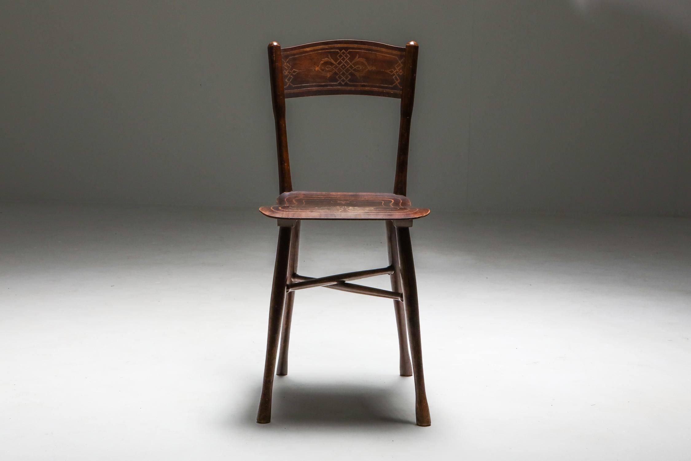 Chaises de salle à manger JJ Kohn, Autriche, 1900 1
