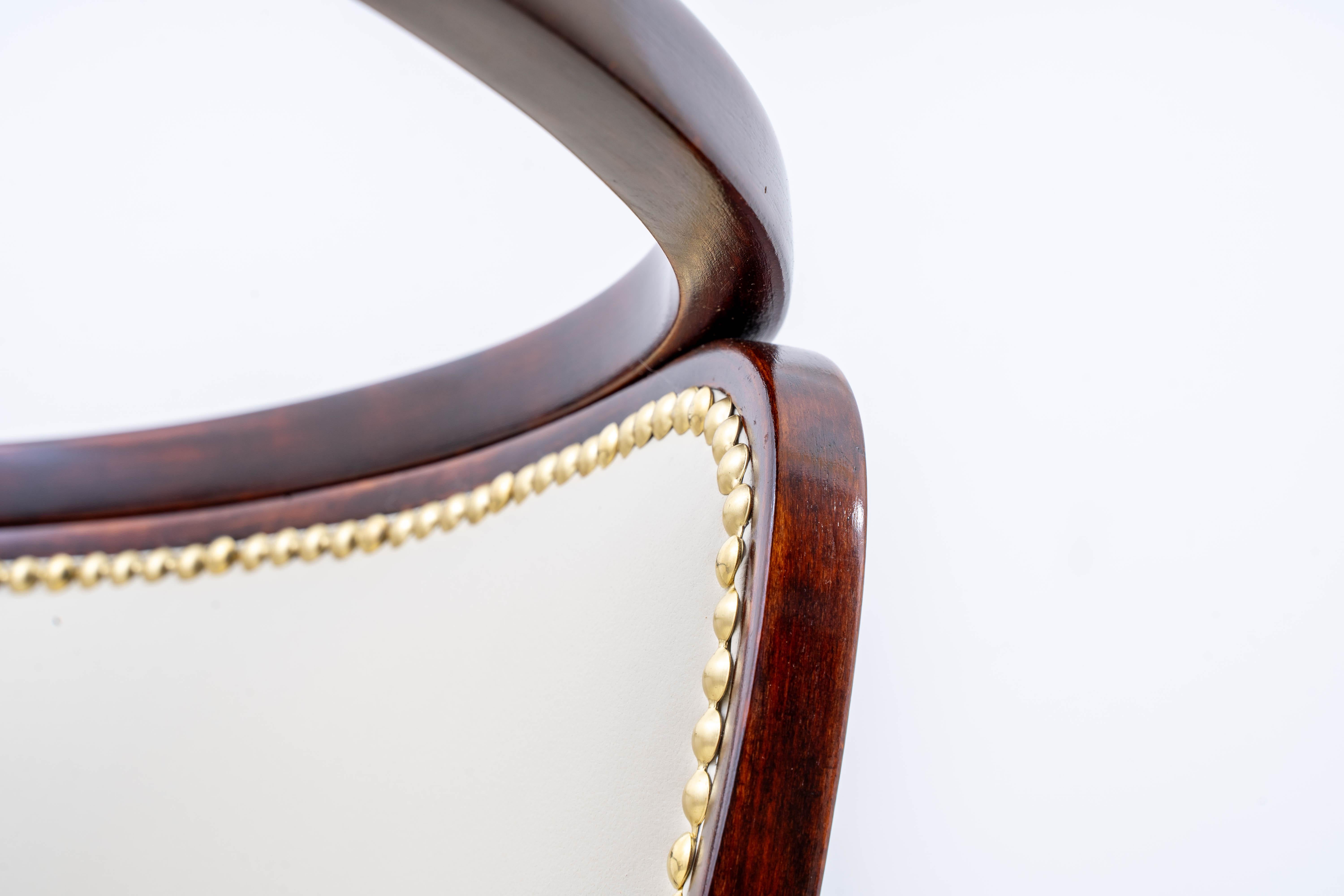 J.&J. Kohn - Gustav Siegel - Armchair (2) - No. 715 - Beech, Brass, Leather 9
