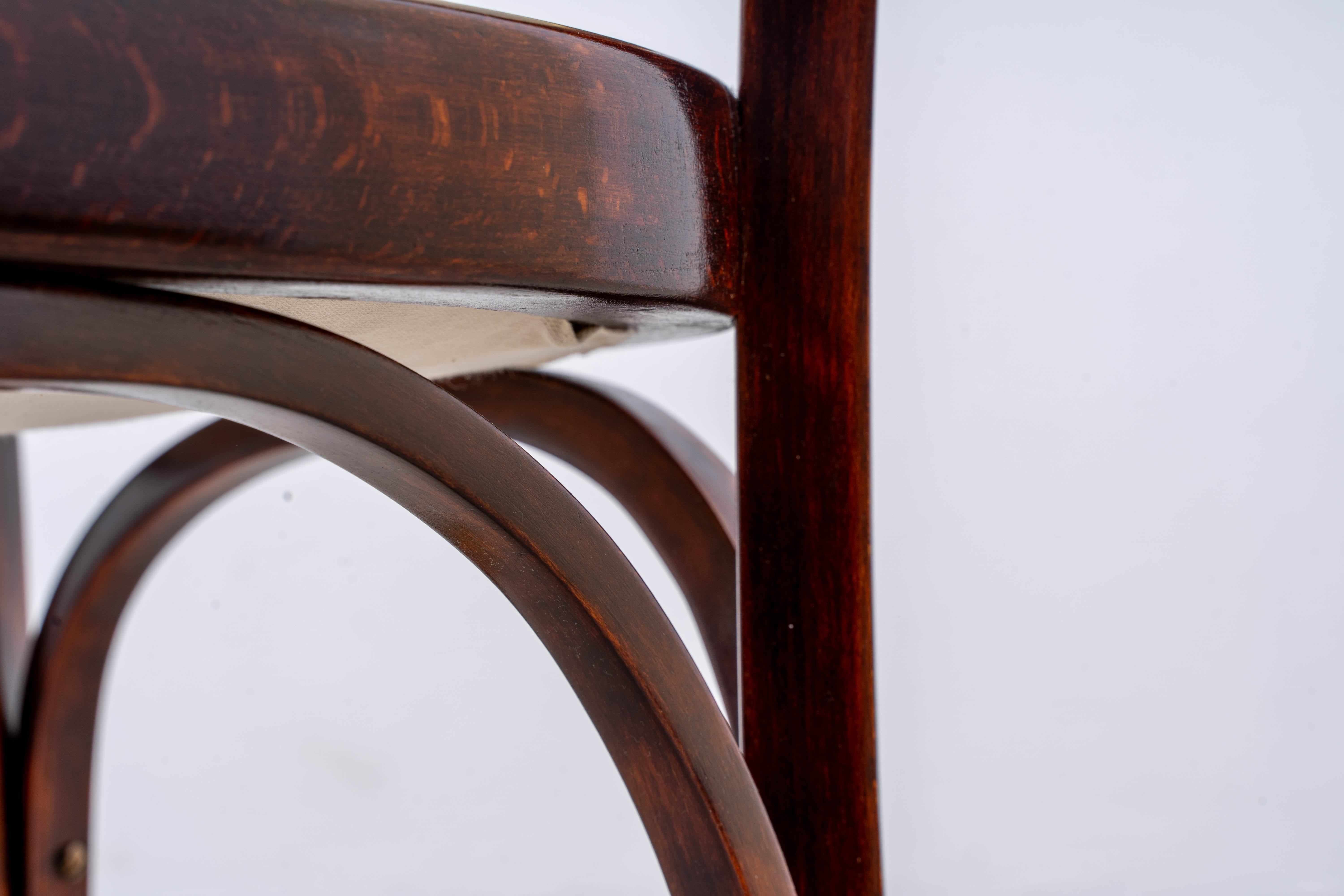 J.&J. Kohn - Gustav Siegel - Armchair (2) - No. 715 - Beech, Brass, Leather 11