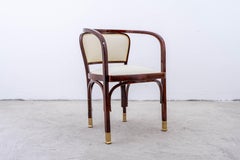 J.&J. Kohn - Gustav Siegel - Fauteuil (2) - No. 715 - Hêtre, laiton, cuir