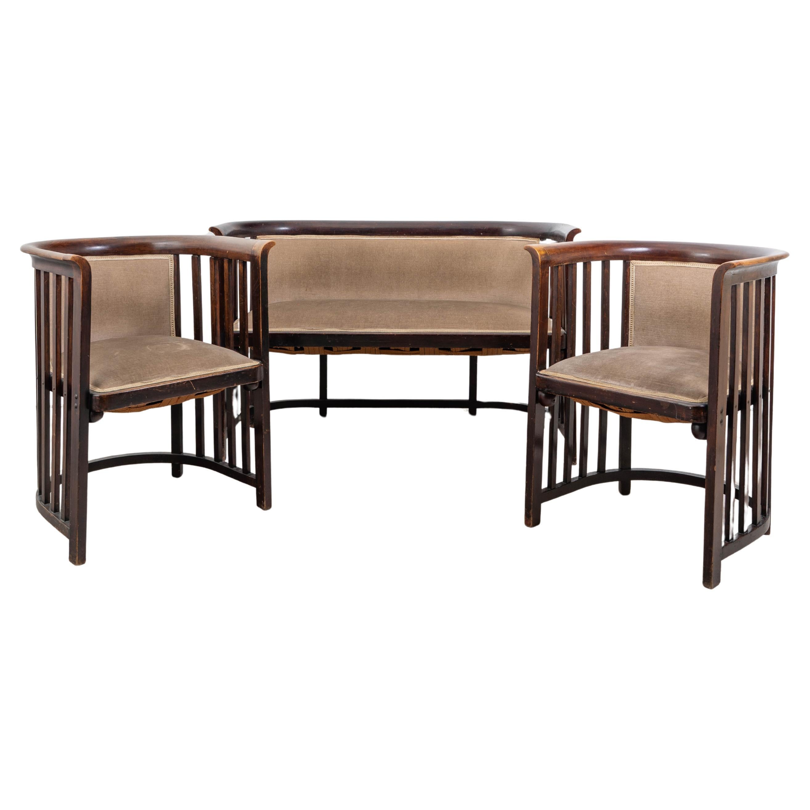 J.&J. Kohn - Josef Hoffmann - Seating group (3) - Fledermaus - Beech For Sale