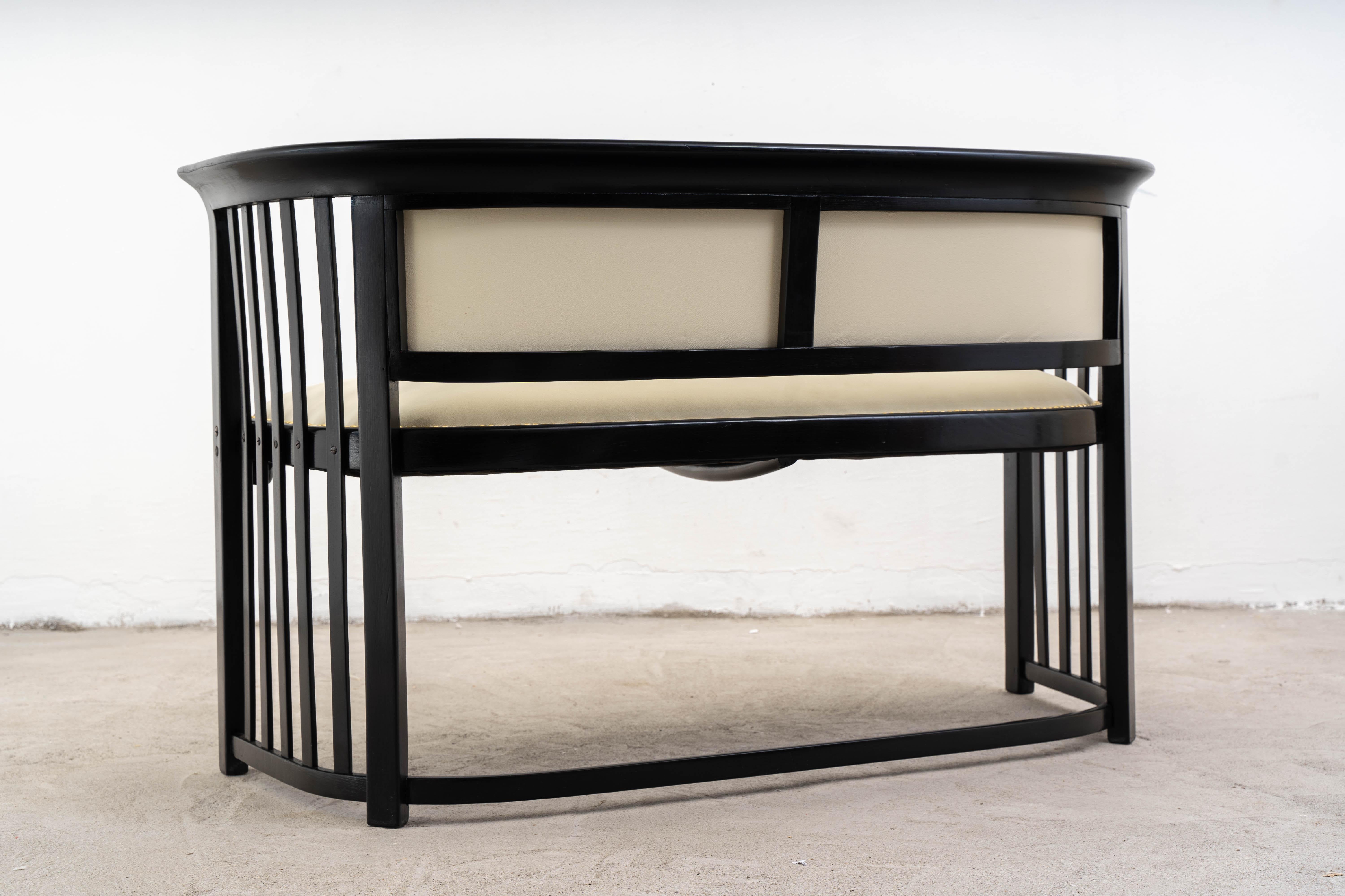 Art Nouveau J.&J. Kohn - Josef Hoffmann - Seating group (3) - Fledermaus - Beech, Leather