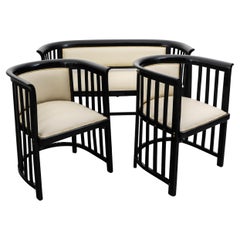 J.&J. Kohn - Josef Hoffmann - Seating group (3) - Fledermaus - Beech, Leather