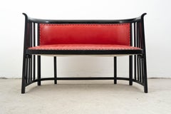 J.&J. Kohn – Josef Hoffmann – Sofa – “Fledermaus” – Black Beech & Red Leather