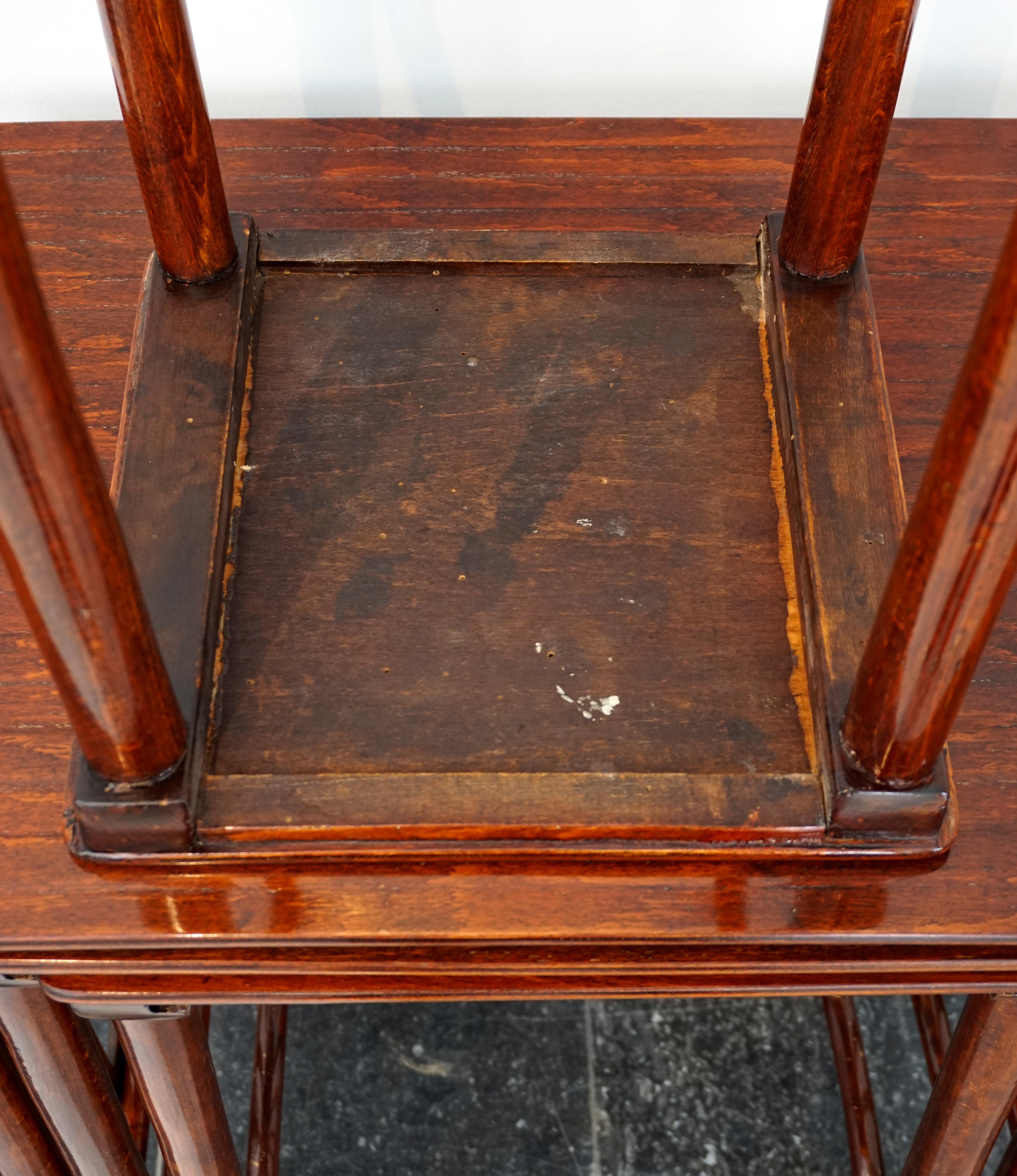 J.&J. Kohn Vienna Art Nouveau Set of Nesting Tea Tables, Mahogany Stained 1