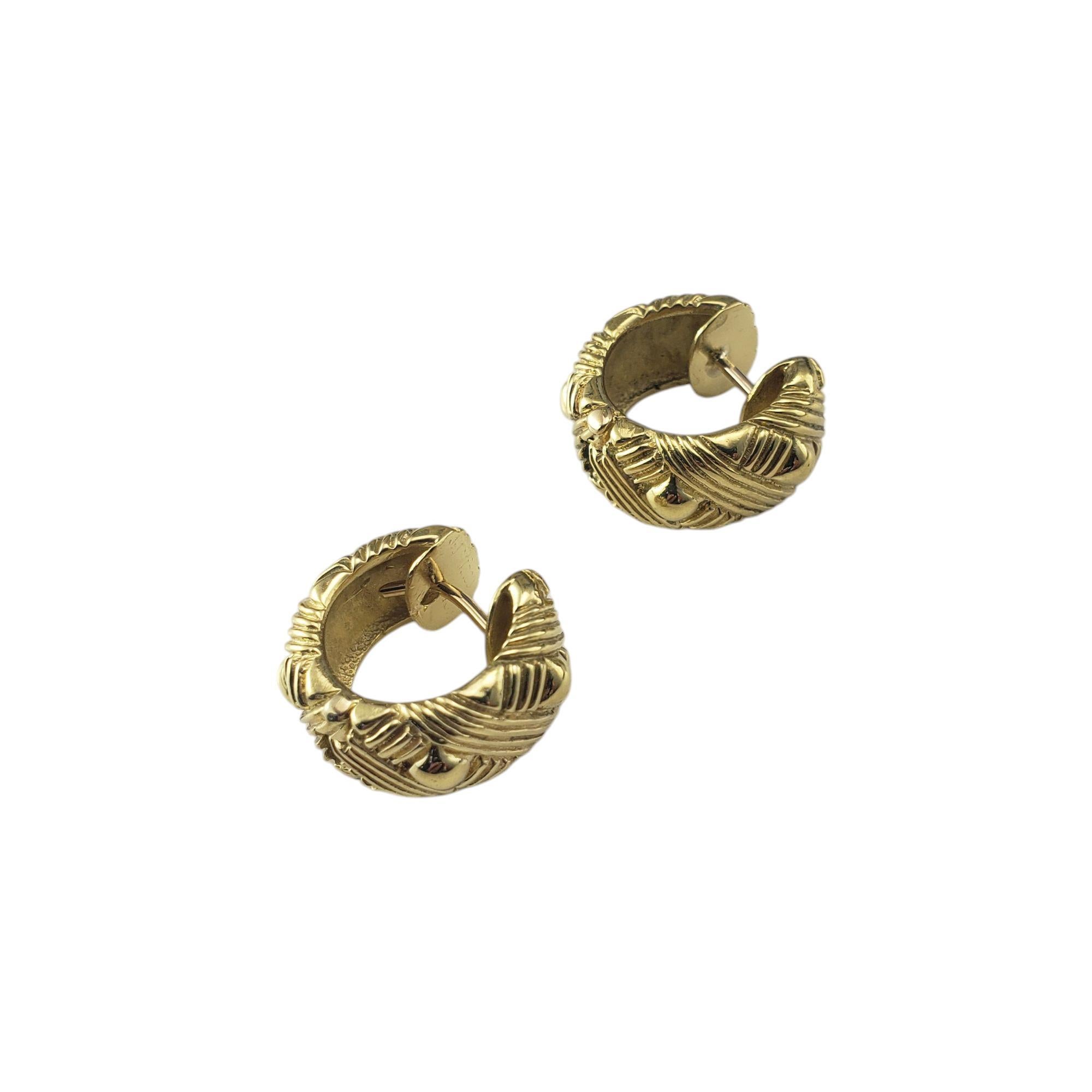 Contemporary J.J. Marco 18K Yellow Gold Huggie Hoop Earrings #20998 For Sale