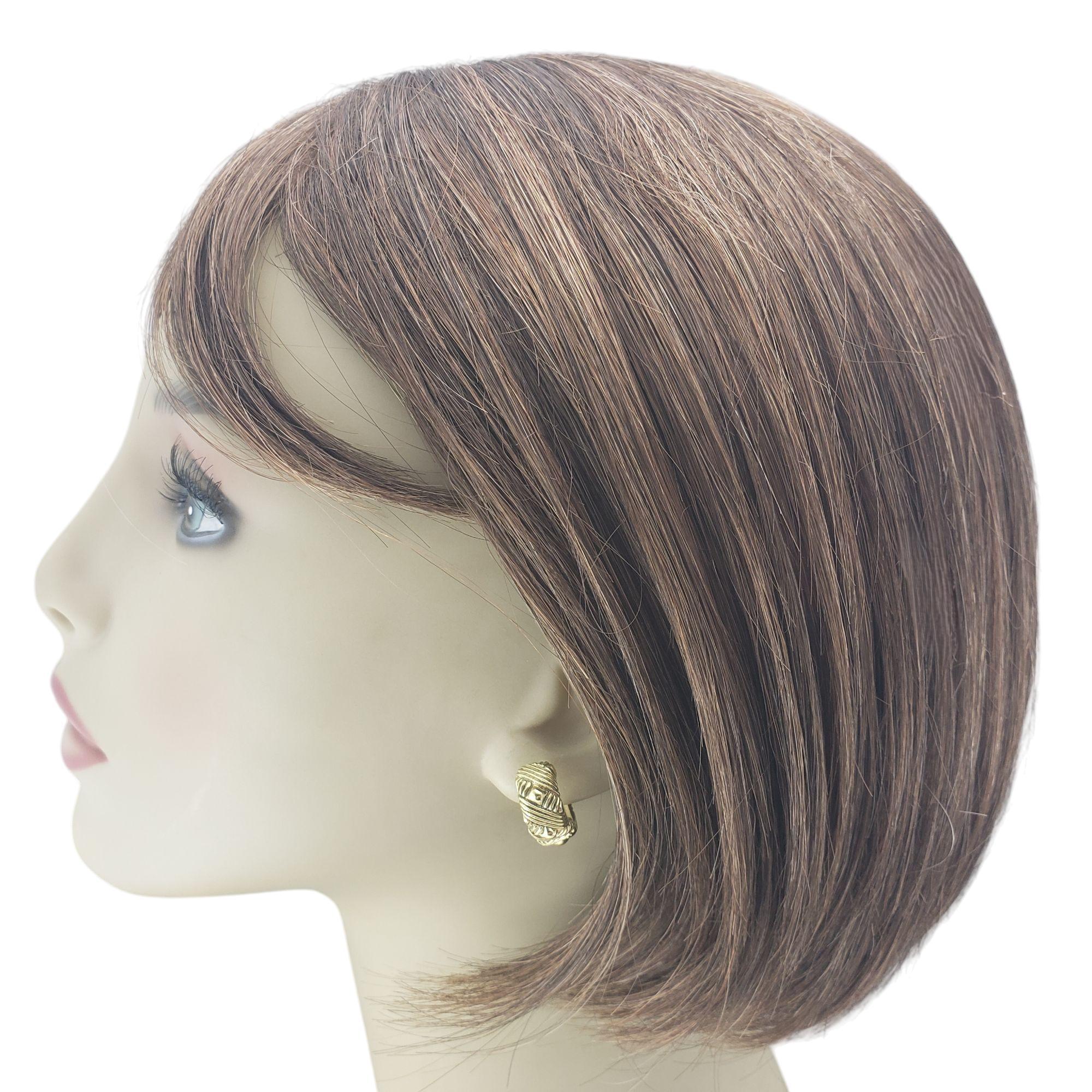 J.J. Marco 18K Yellow Gold Huggie Hoop Earrings #20998 For Sale 3
