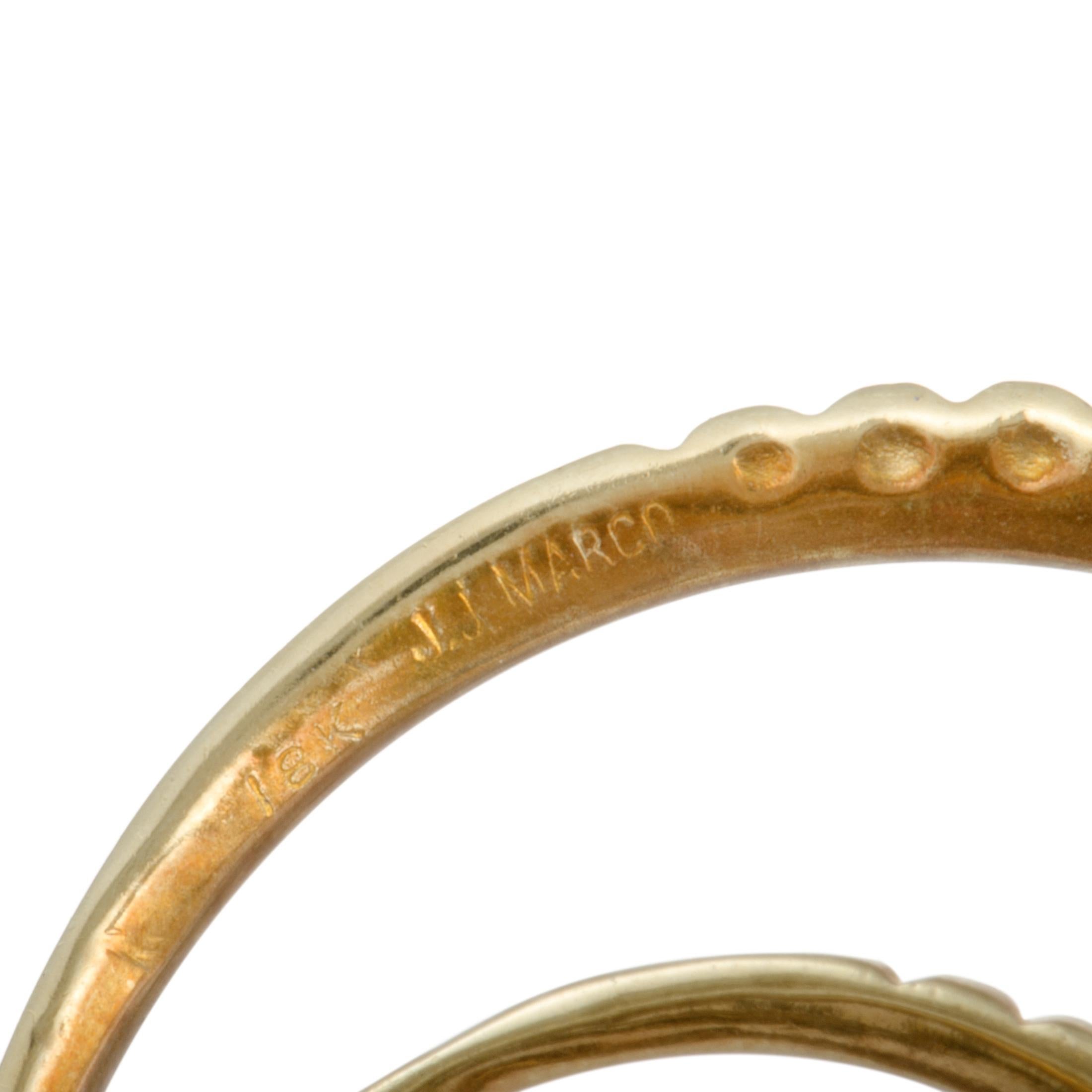 Women's J.J. Marco Diamond Yellow Gold Double Circle Pendant Necklace