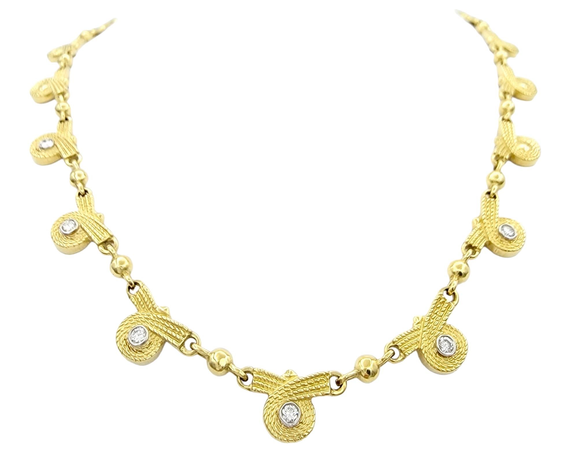 This exquisite 18 karat gold link necklace is a true testament to craftsmanship and creativity, designed by jewelry artist JJ Marco in their trademarked 